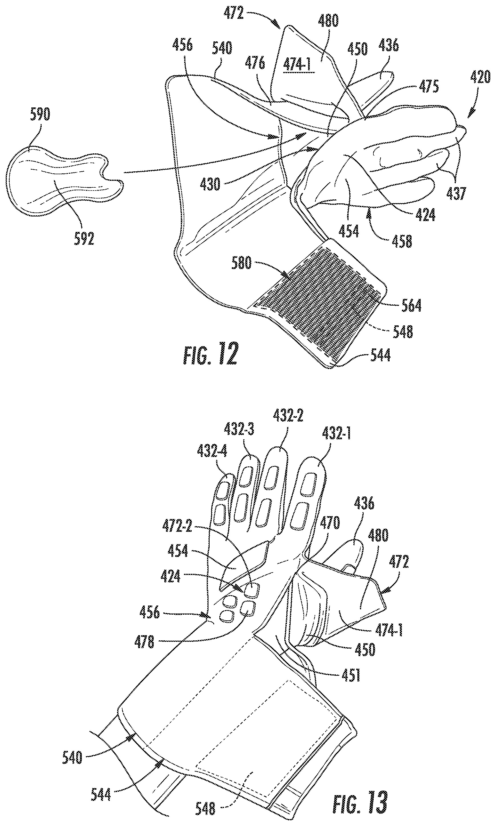 Patent US12302966 Figure 5 – Sports glove