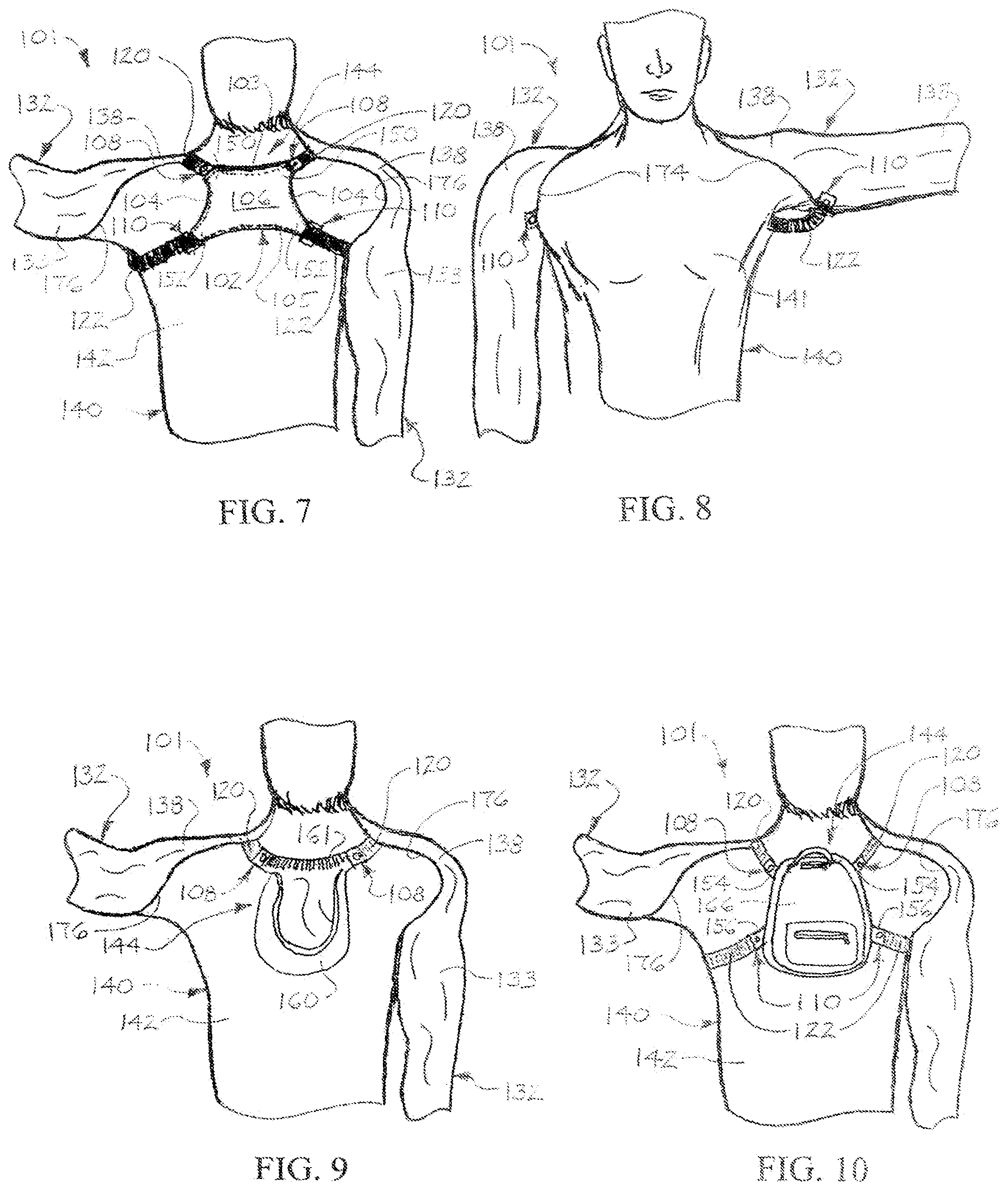 Patent US12302968 Figure 4 – Sleeve garment assemblies