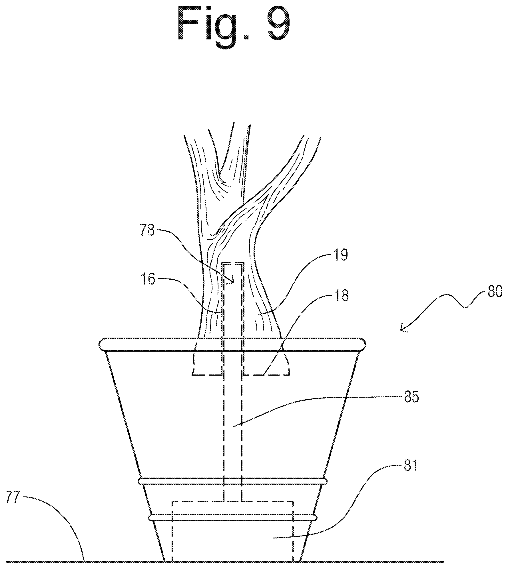 Patent US12302970 Figure 8 – Decorative tree with insertable, interchangeable branches system and method