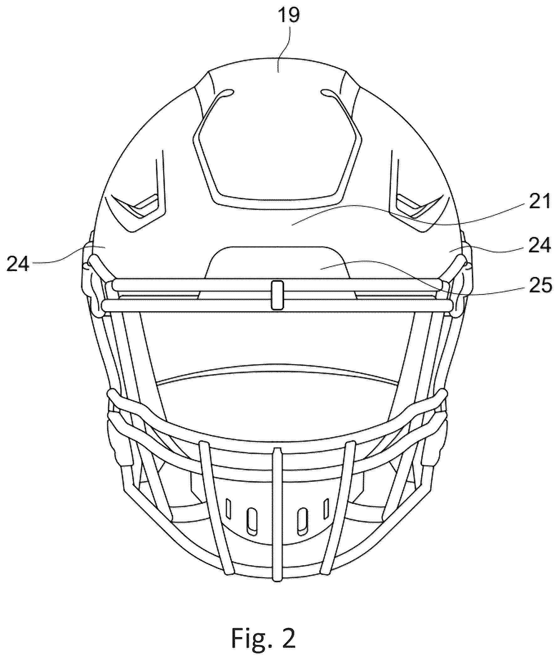 Patent US12302974 Figure 2 – Bumper cover for sports helmet