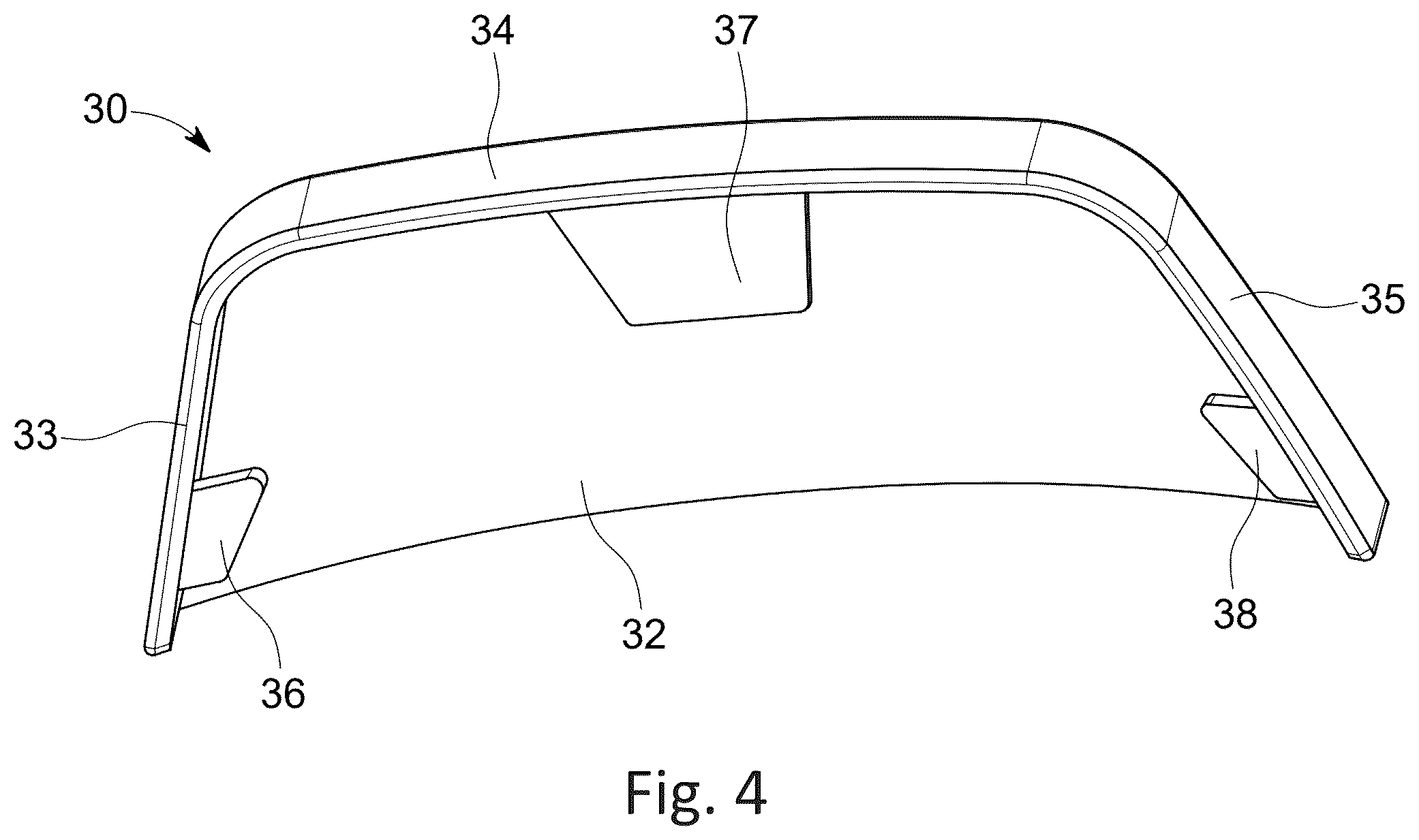 Patent US12302974 Figure 4 – Bumper cover for sports helmet