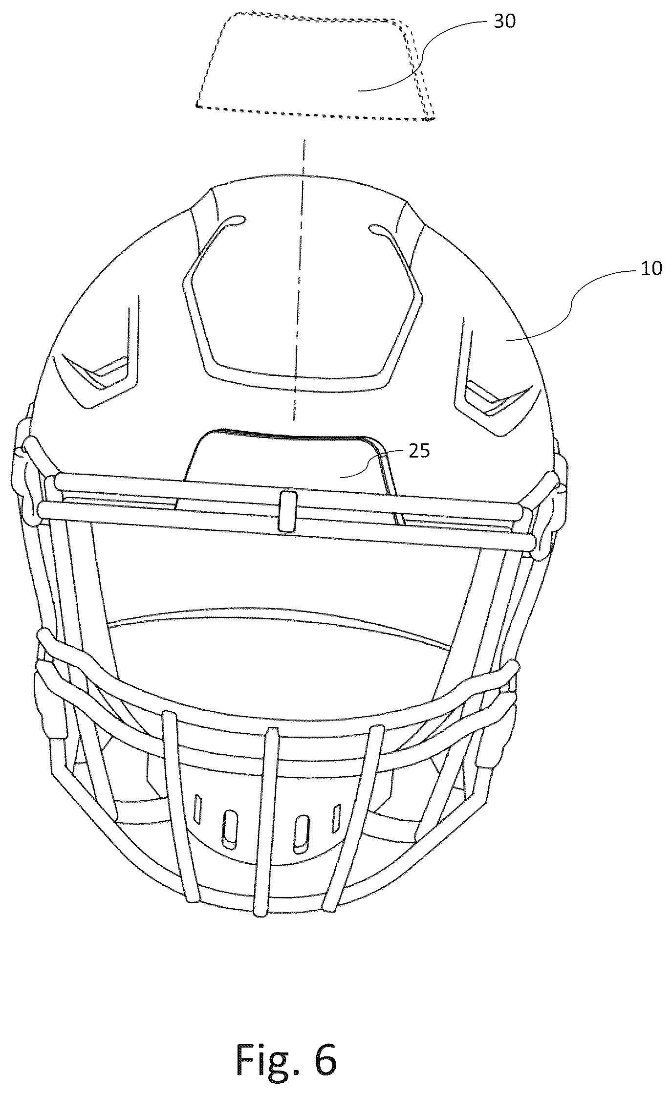 Patent US12302974 Figure 6 – Bumper cover for sports helmet