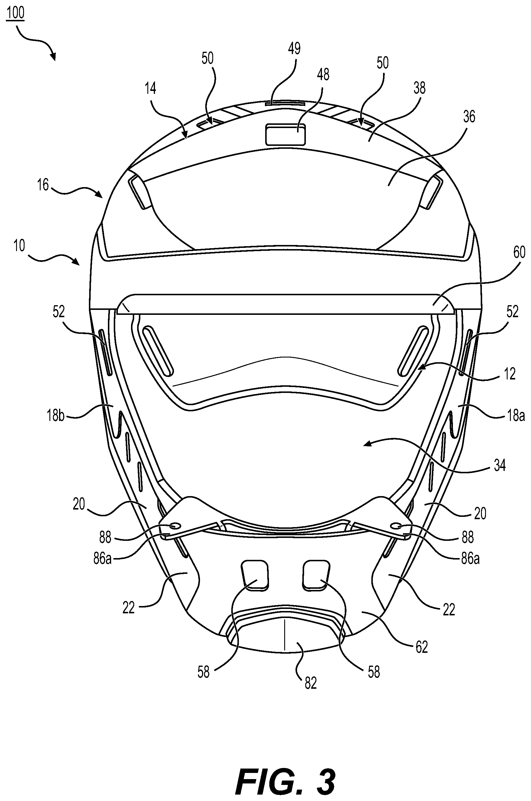 Patent US12302975 Figure 3 – Protective headgear