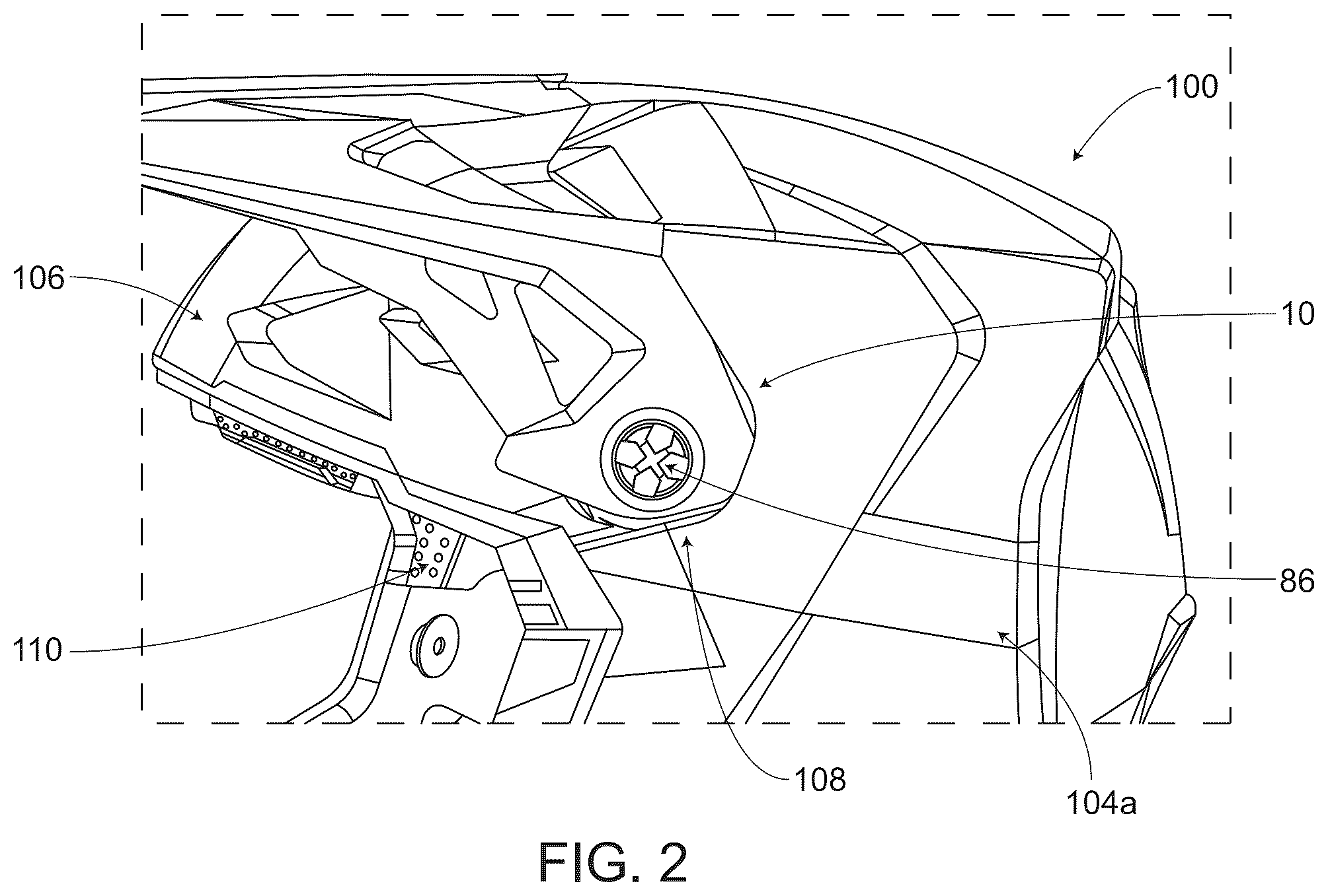 Patent US12302978 Figure 2 – Breakaway visor