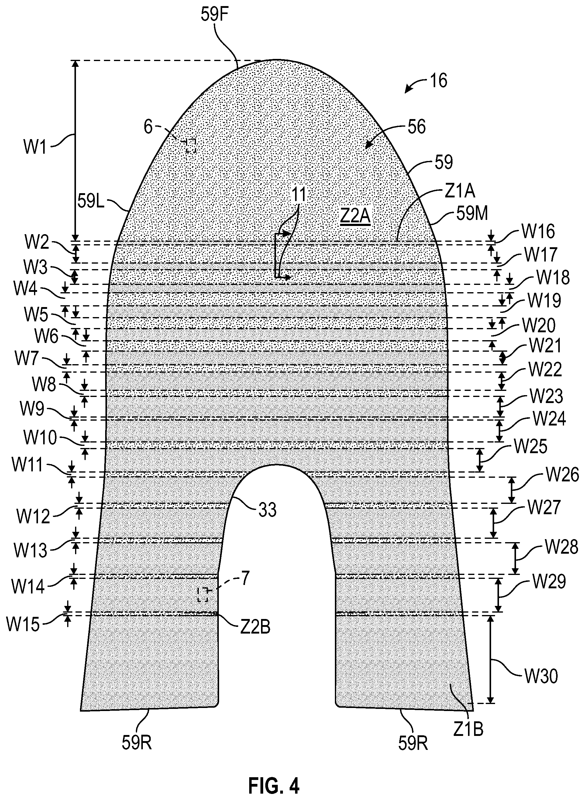 Patent US12302979 Figure 4 – Footwear upper having a unitary knit structure and method of manufacturing