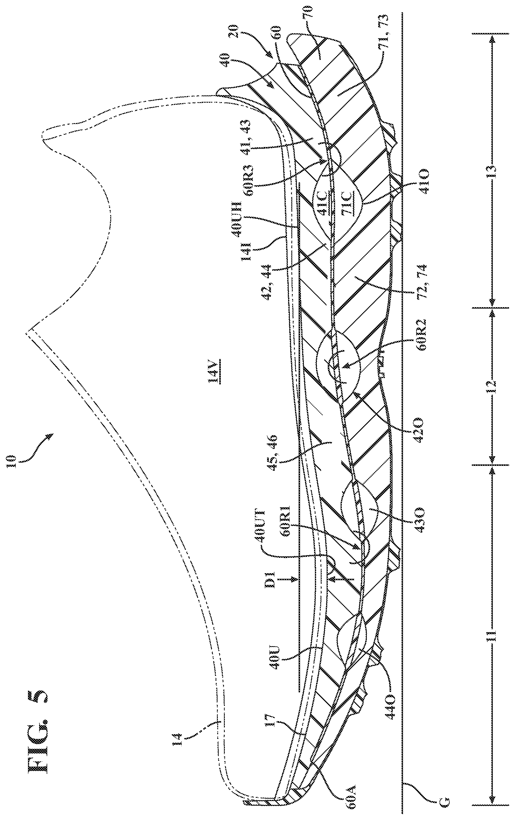 Patent US12302980 Figure 5 – Footwear sole and related method of use