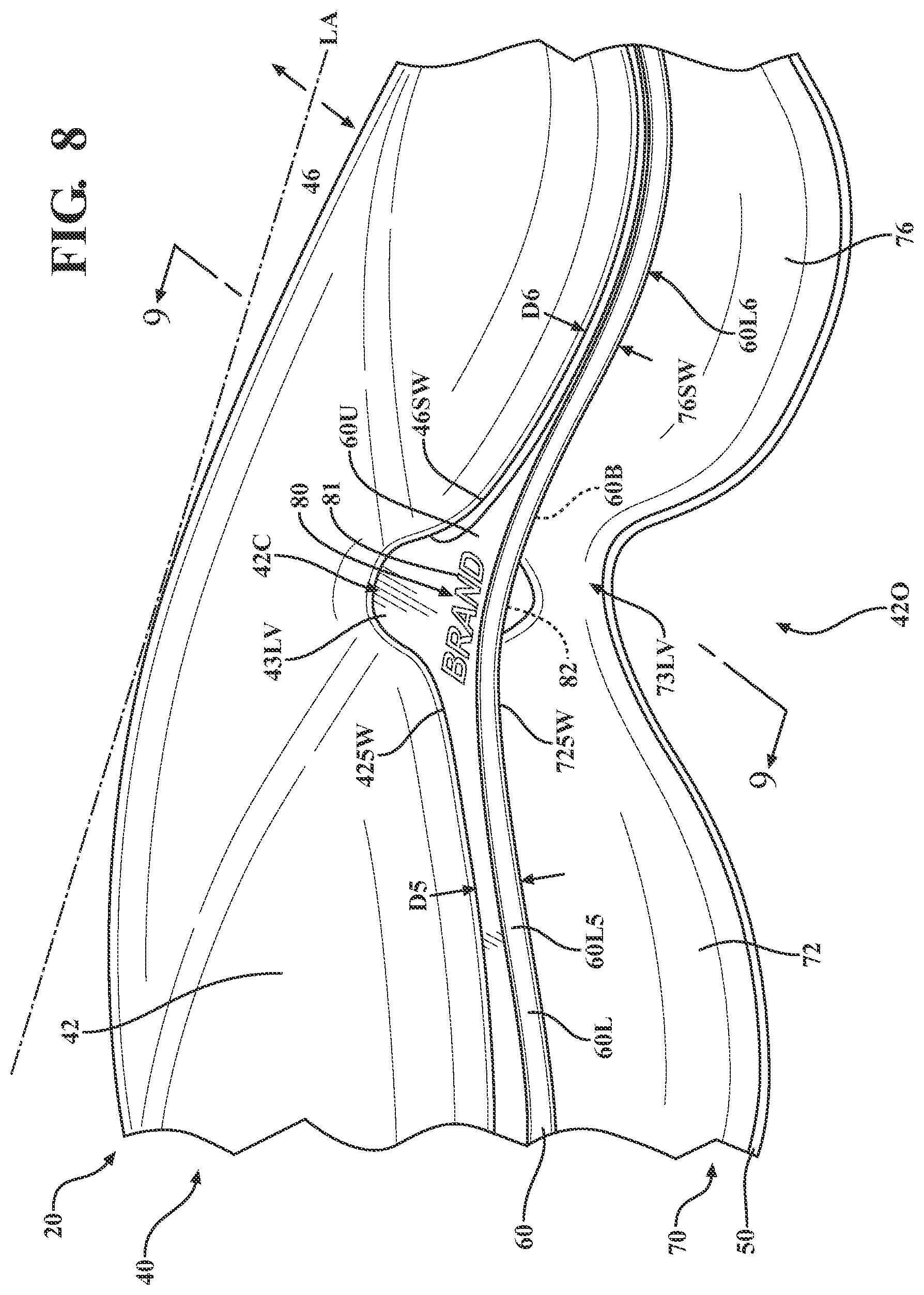 Patent US12302980 Figure 8 – Footwear sole and related method of use