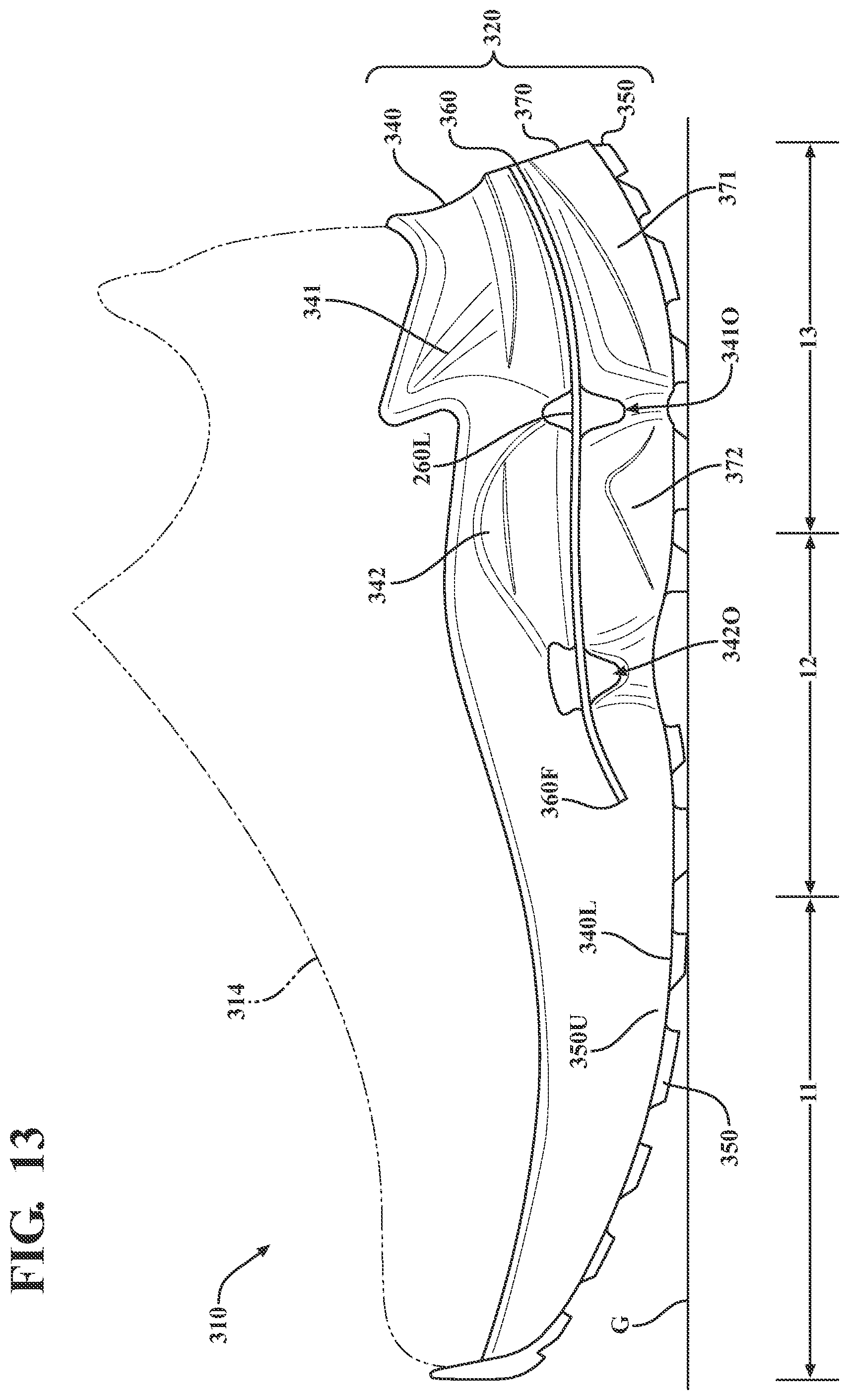 Patent US12302980 Figure 13 – Footwear sole and related method of use