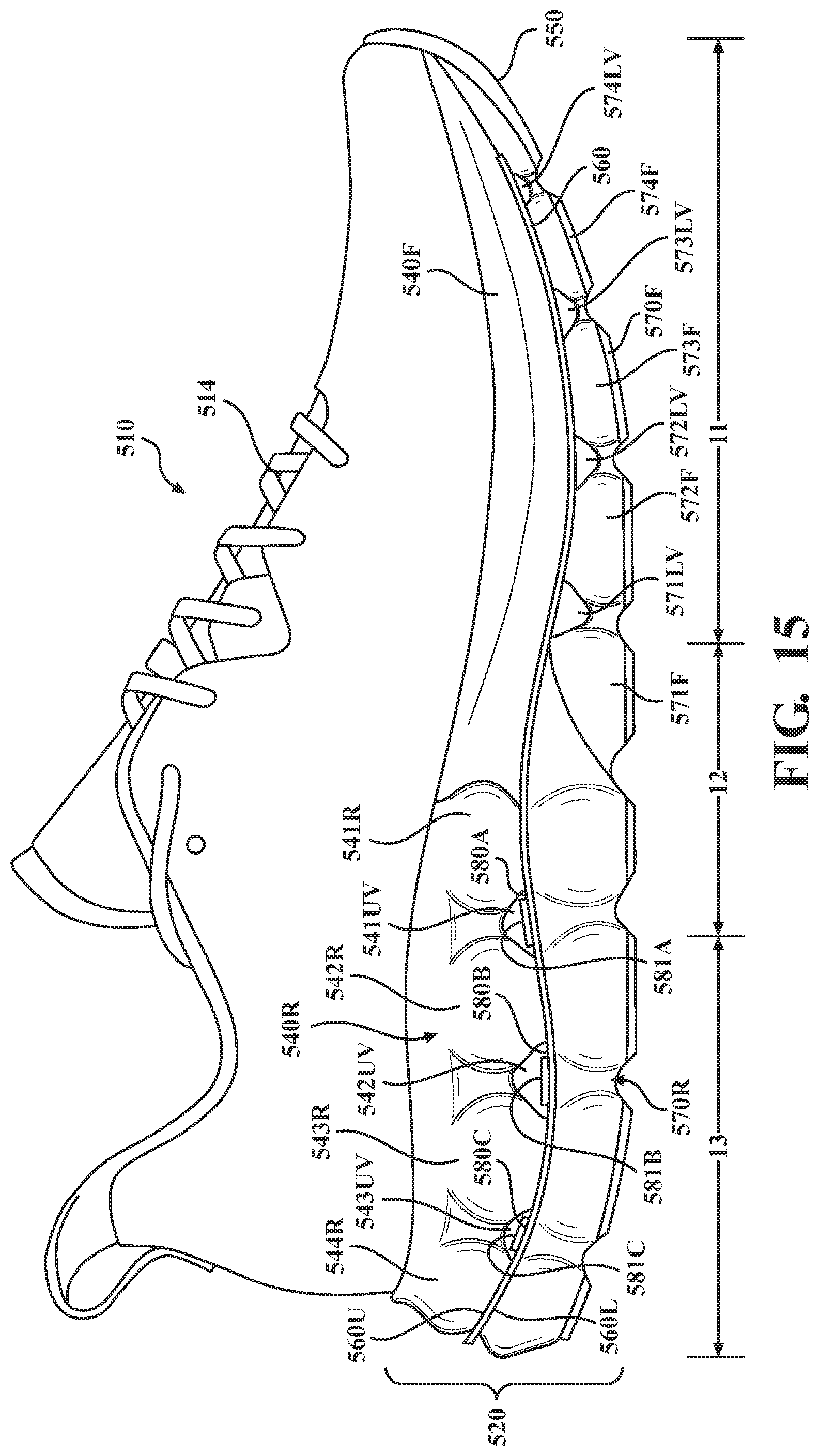 Patent US12302980 Figure 15 – Footwear sole and related method of use