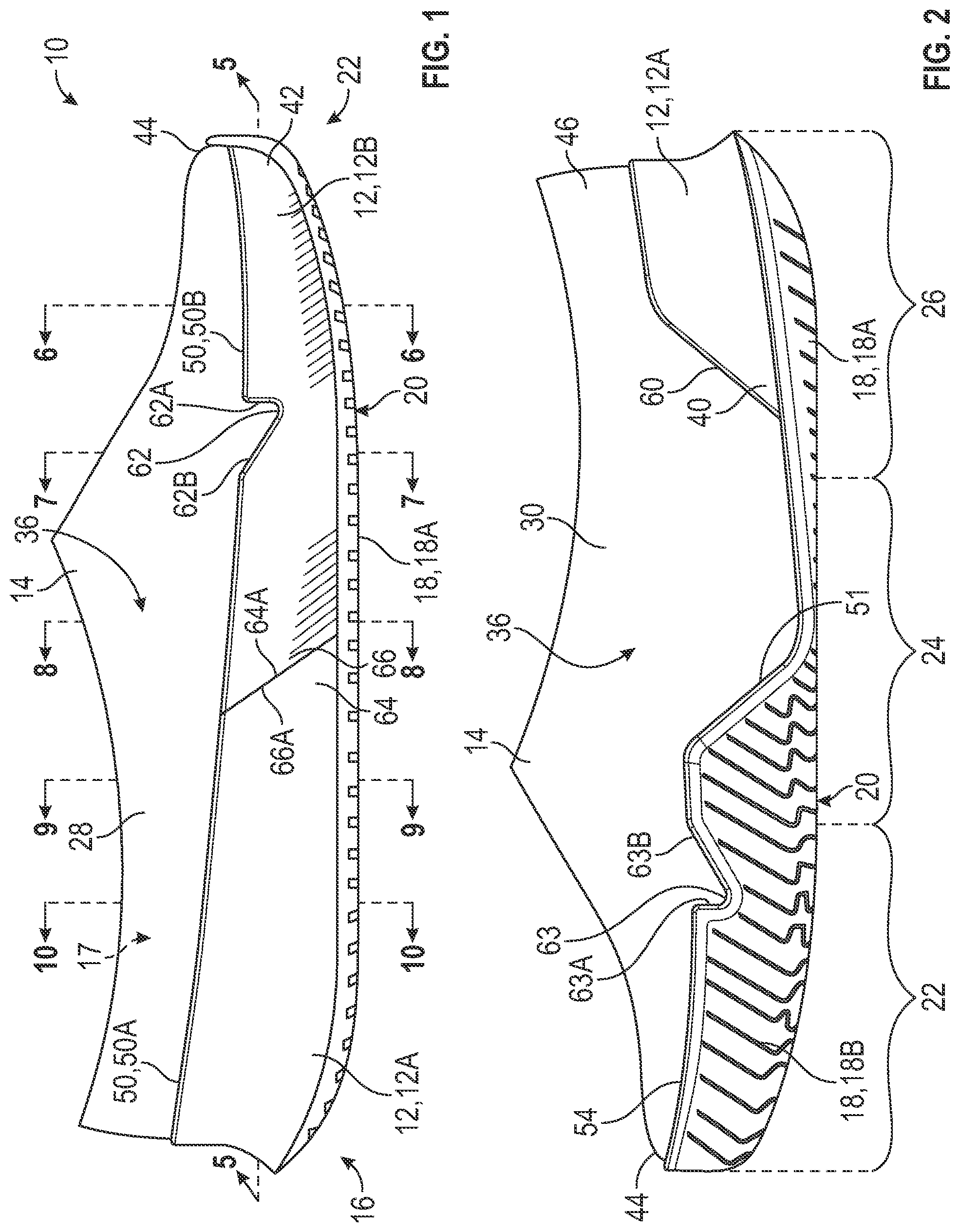 Patent US12302981 Figure 1 – Article of footwear having a rand
