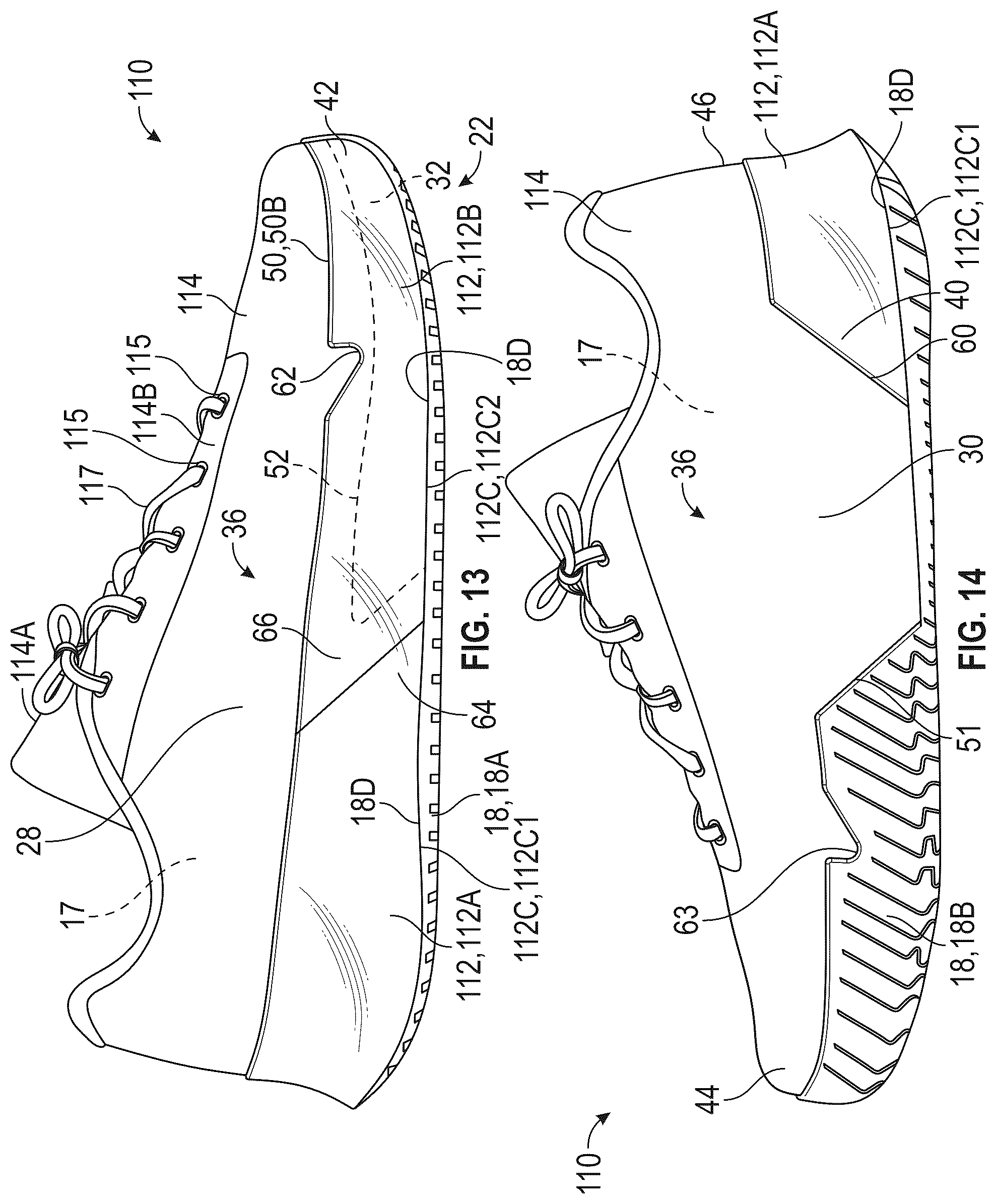 Patent US12302981 Figure 6 – Article of footwear having a rand