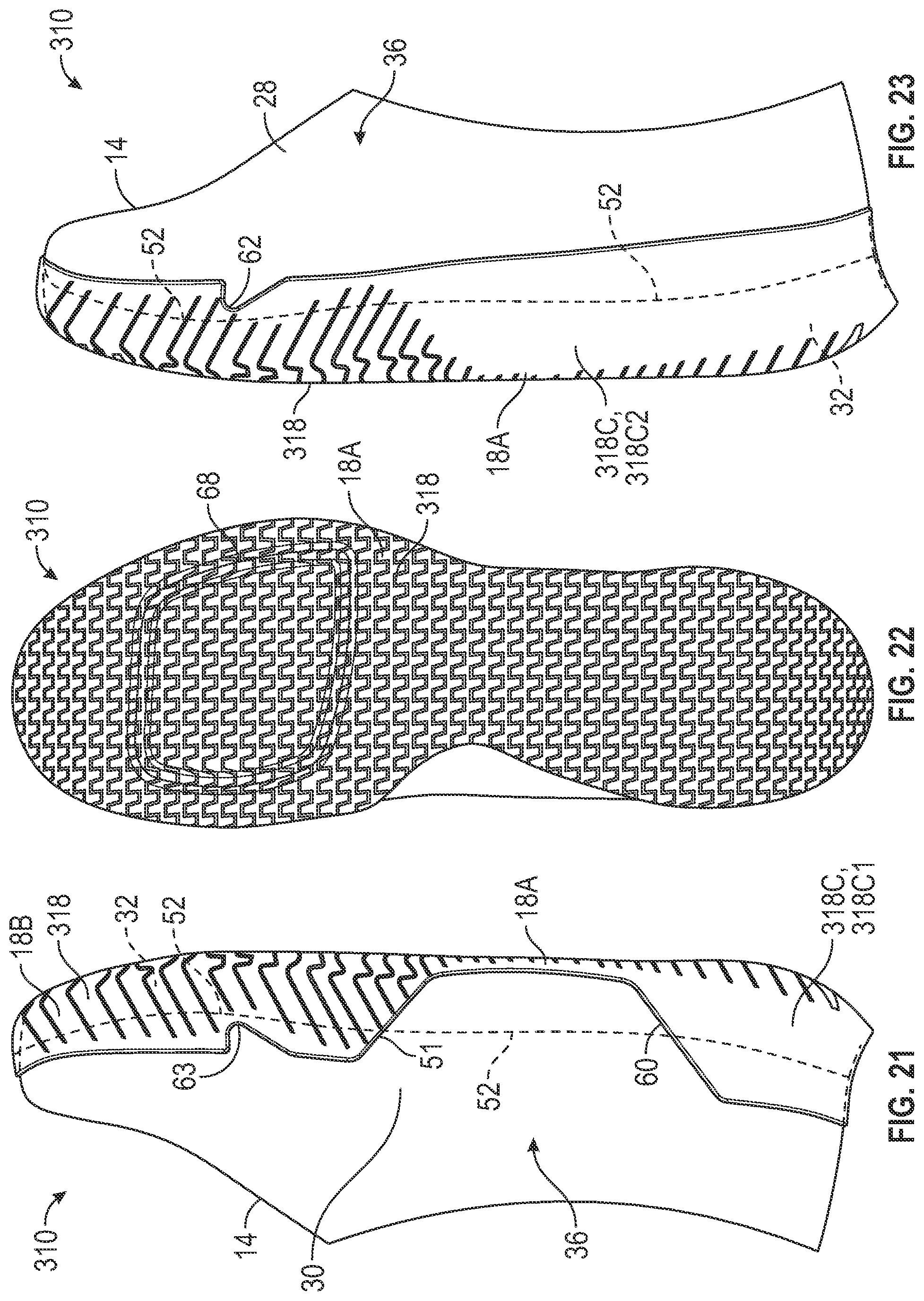 Patent US12302981 Figure 9 – Article of footwear having a rand
