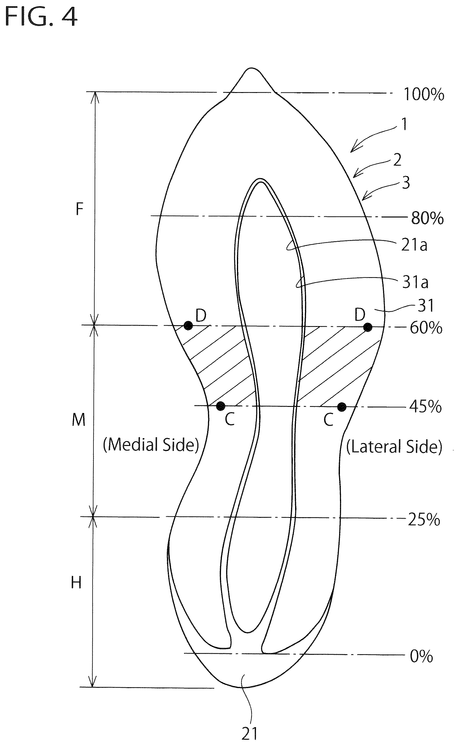 Patent US12302983 Figure 4 – Sole for a shoe