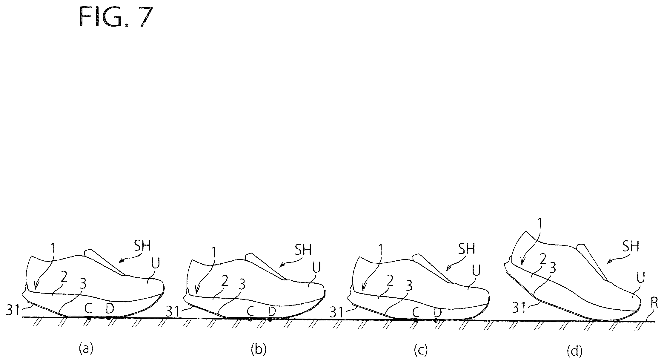 Patent US12302983 Figure 7 – Sole for a shoe