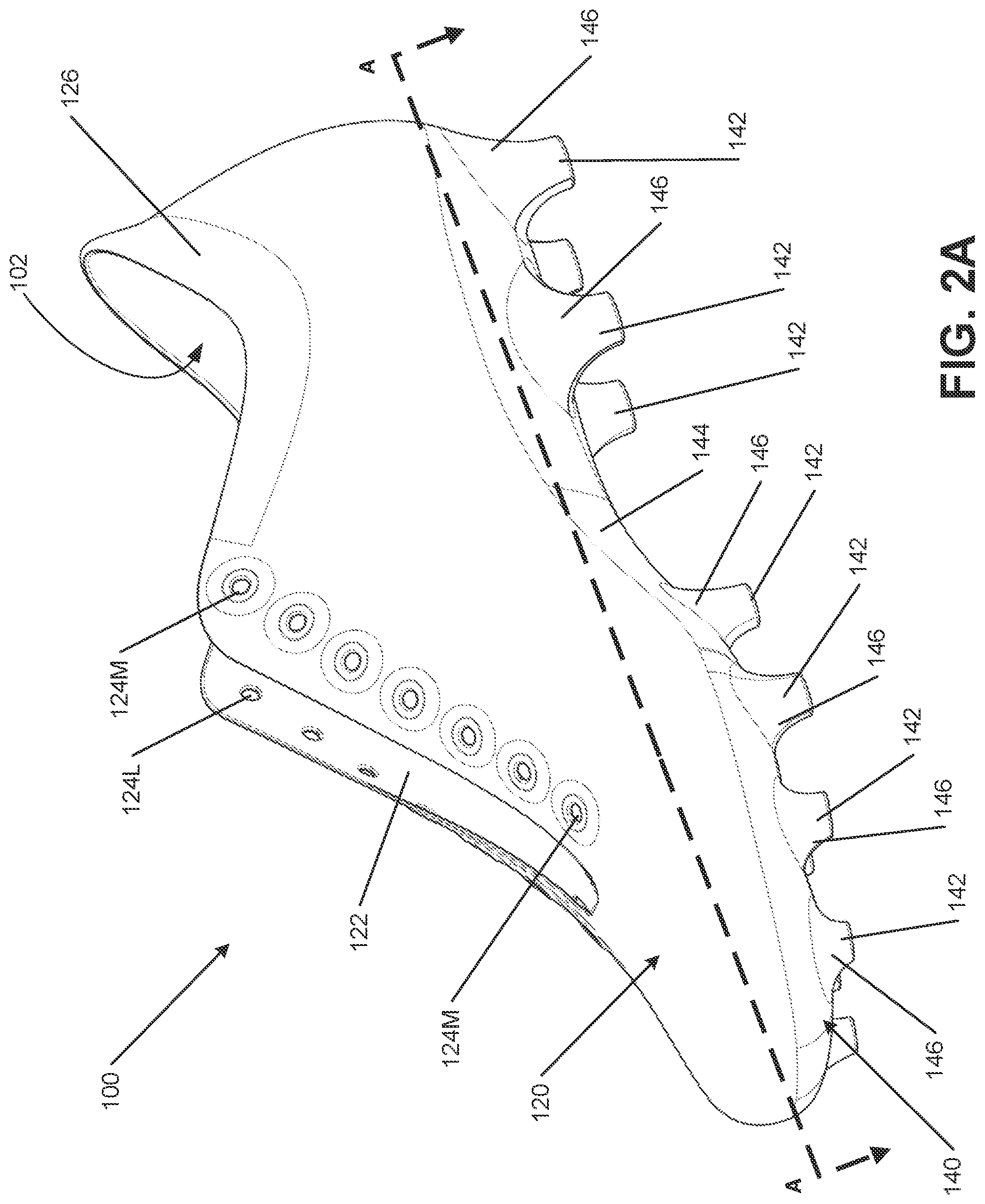Patent US12302986 Figure 2 – Sole structures and articles of footwear having conformable heel counter structures