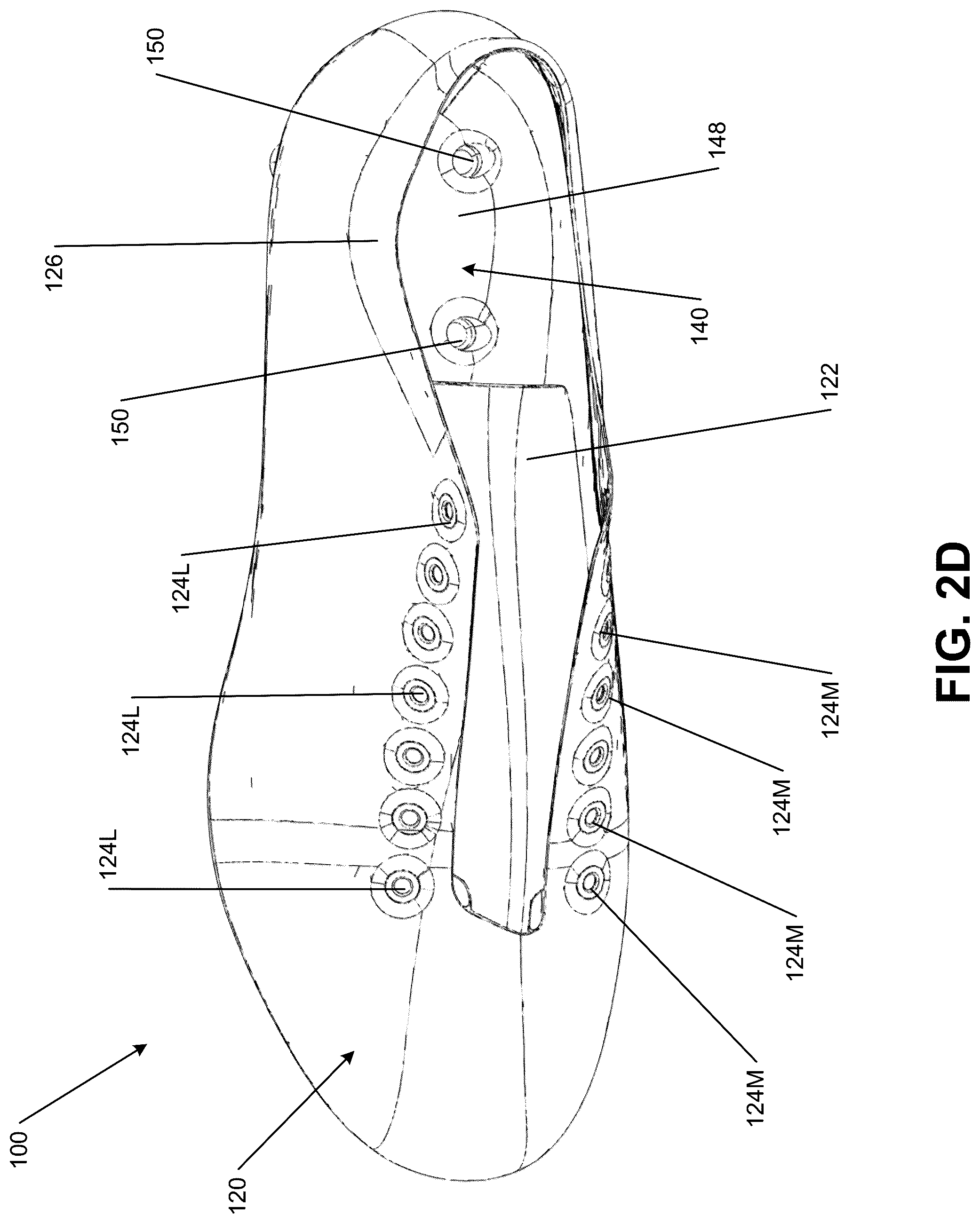 Patent US12302986 Figure 5 – Sole structures and articles of footwear having conformable heel counter structures