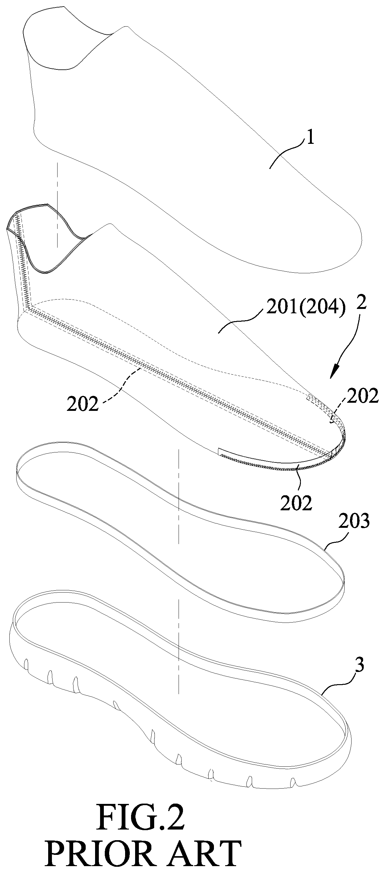 Patent US12302989 Figure 2 – Moisture-permeable waterproof shoe