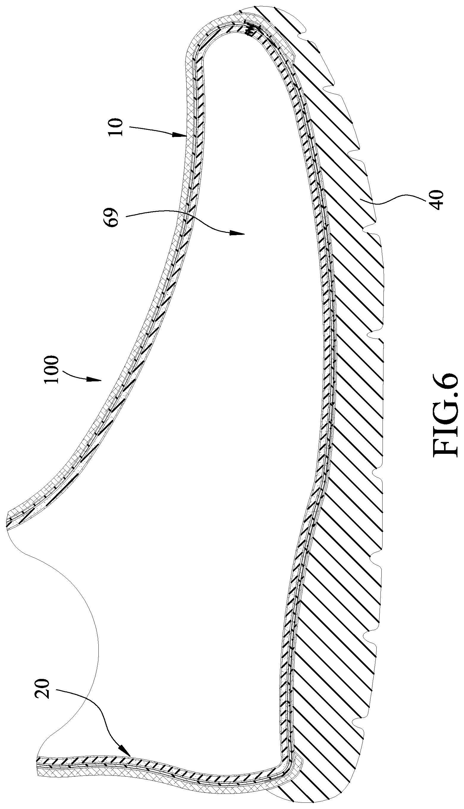 Patent US12302989 Figure 6 – Moisture-permeable waterproof shoe