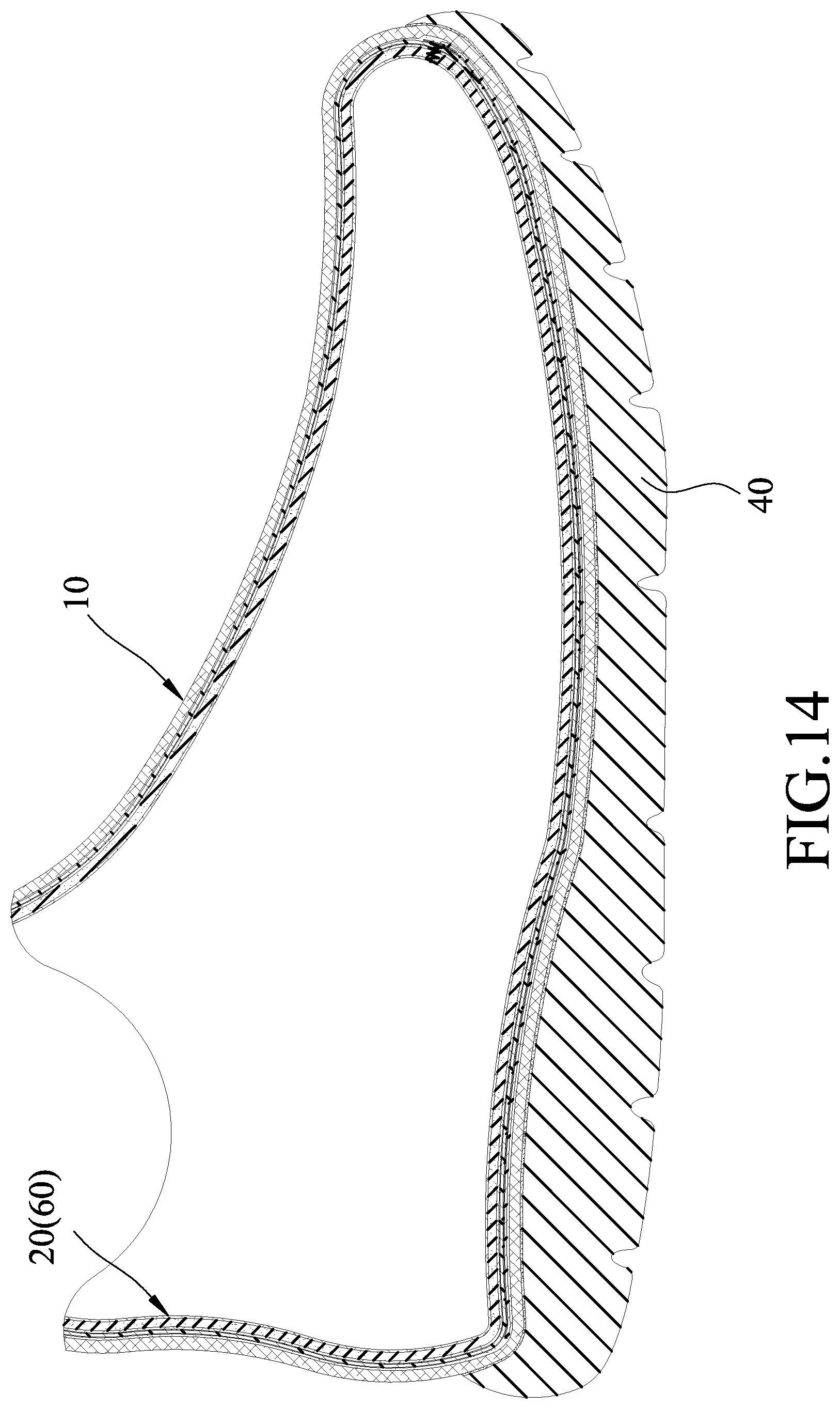 Patent US12302989 Figure 14 – Moisture-permeable waterproof shoe