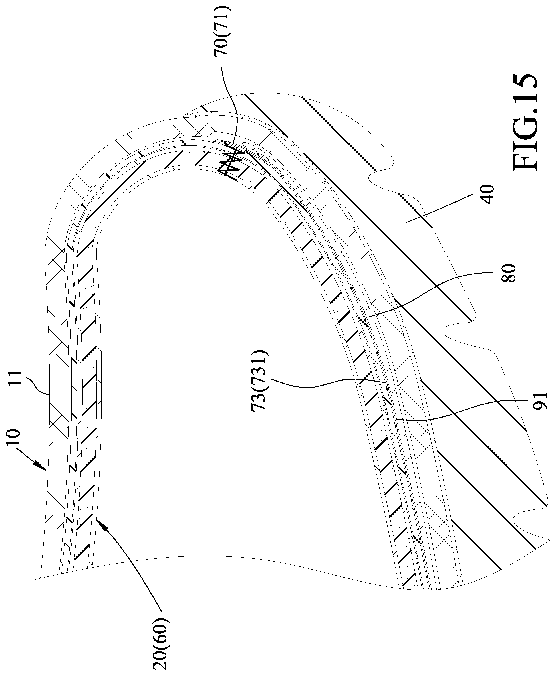 Patent US12302989 Figure 15 – Moisture-permeable waterproof shoe