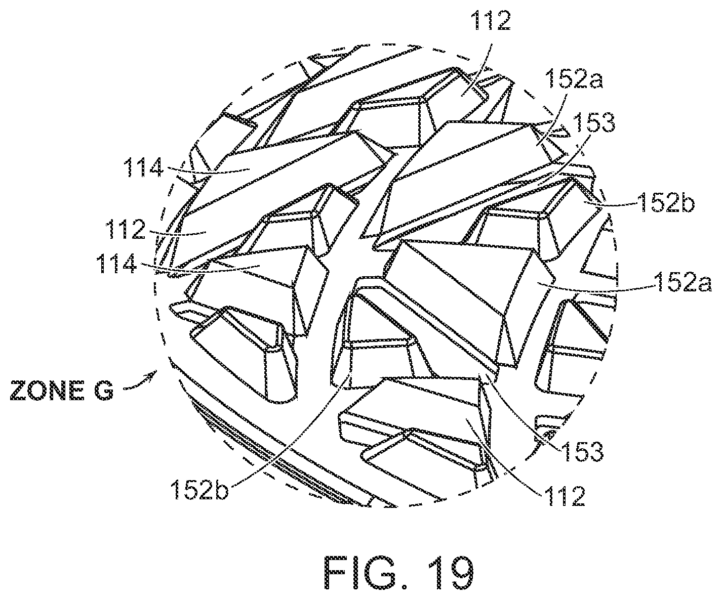 Patent US12302990 Figure 19 – Golf shoe having outsole with multi-surface traction zones