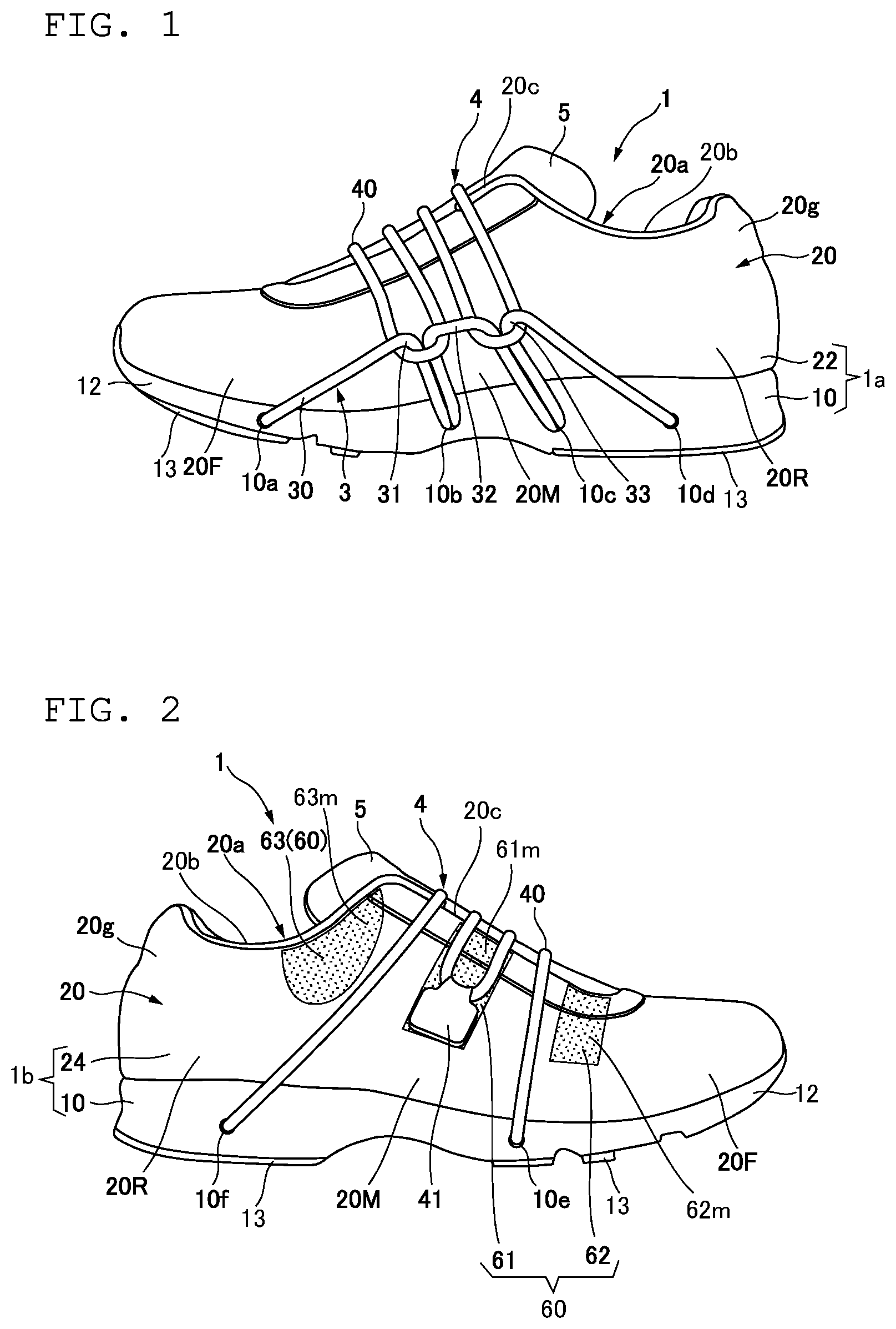 Patent US12302993 Figure 1 – Footwear