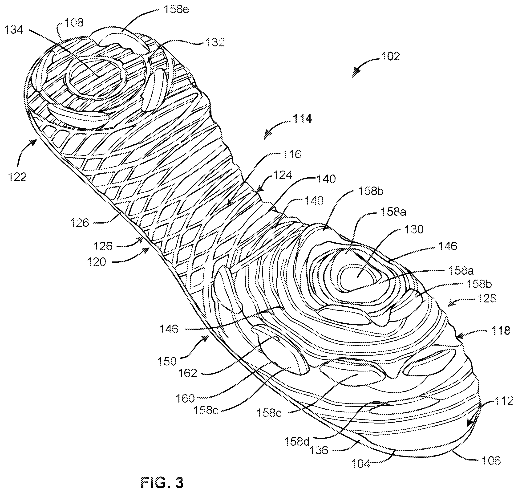 Patent US12302994 Figure 3 – Outsole pattern for an article of footwear