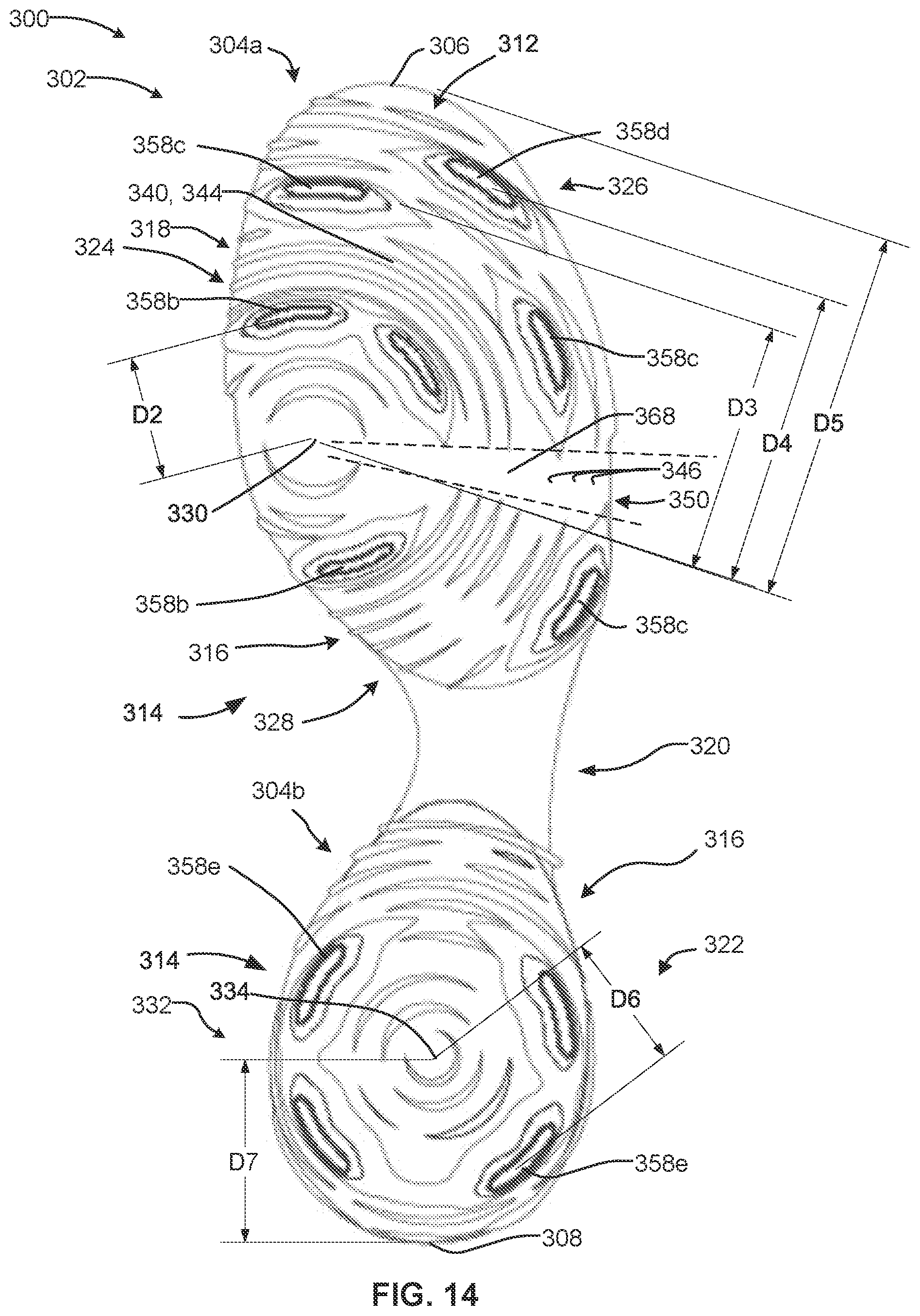 Patent US12302994 Figure 13 – Outsole pattern for an article of footwear