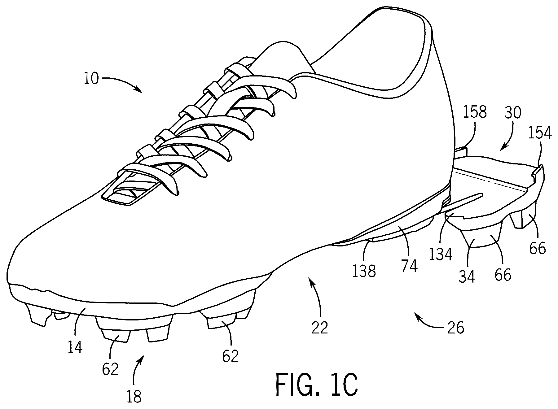 Patent US12302995 Figure 2 – Shoe with breakaway portion to mitigate risk of injury