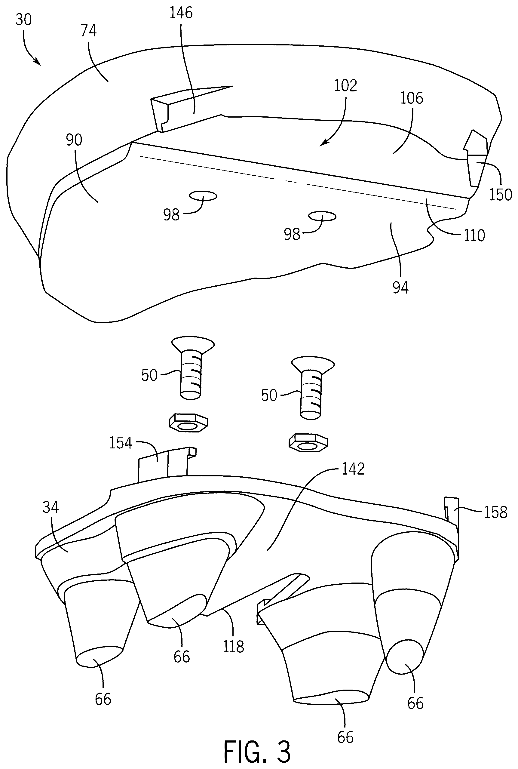 Patent US12302995 Figure 4 – Shoe with breakaway portion to mitigate risk of injury