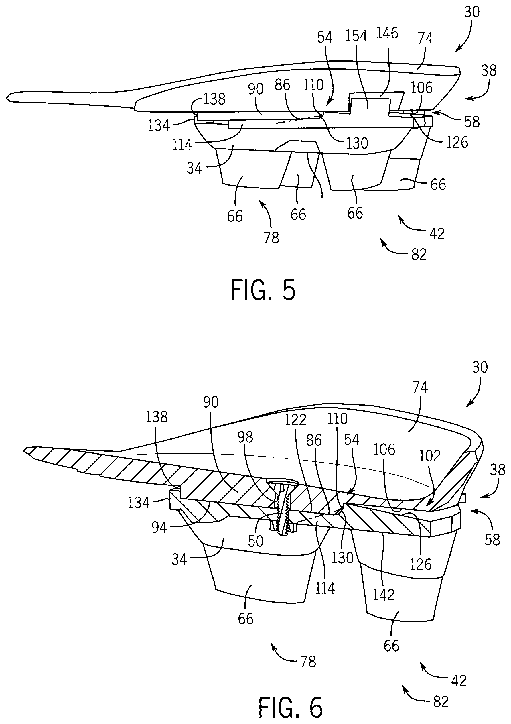 Patent US12302995 Figure 6 – Shoe with breakaway portion to mitigate risk of injury