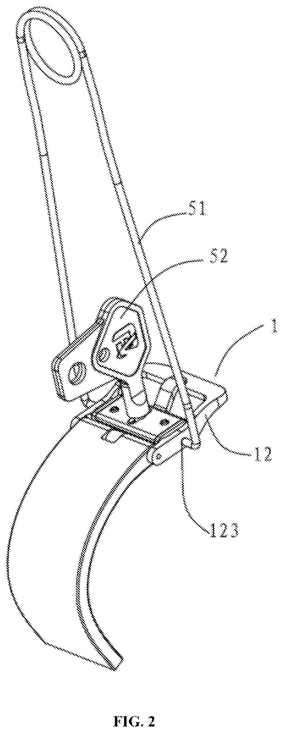 Patent US12303001 Figure 2 – Watch strap buckle with hidden locking device