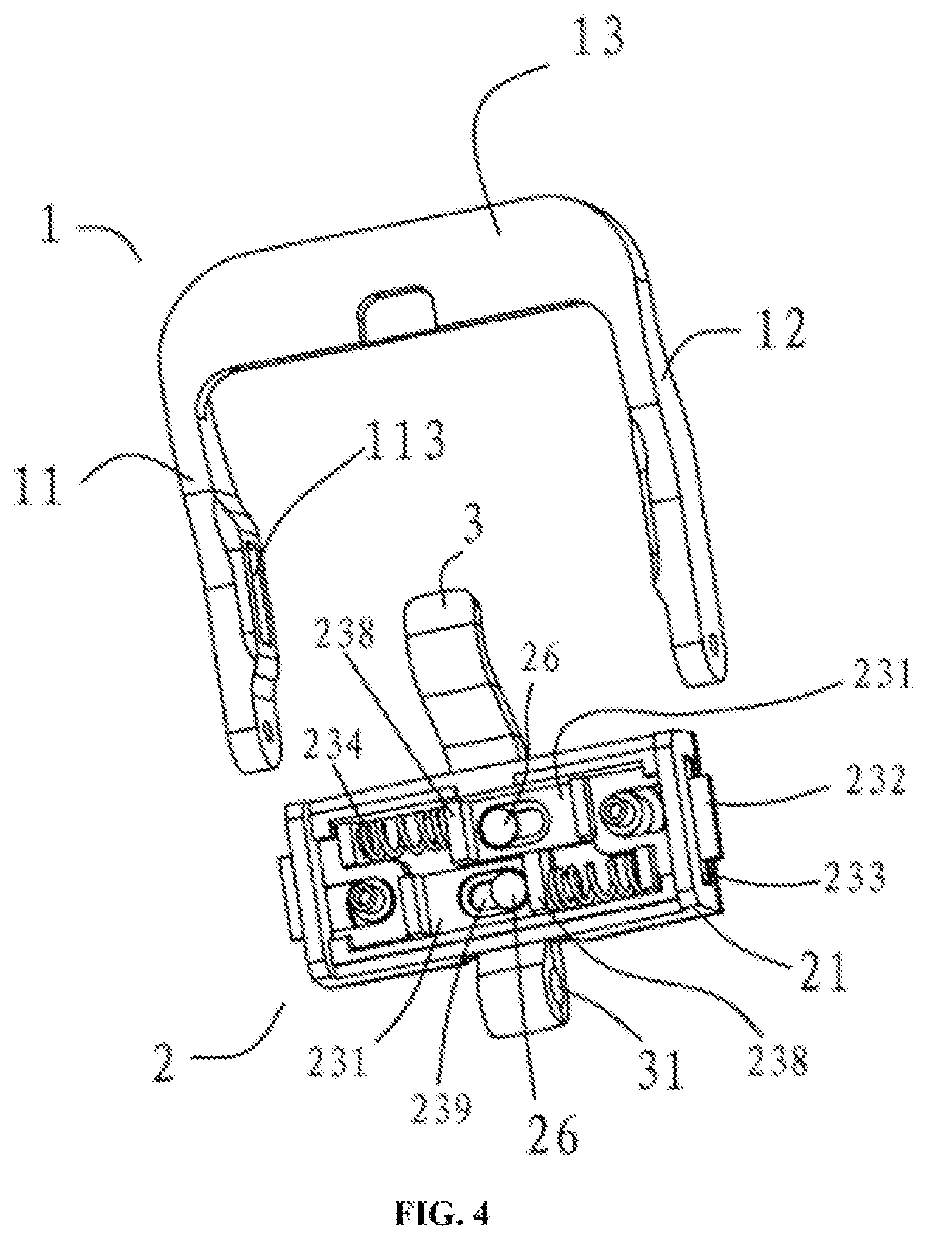 Patent US12303001 Figure 4 – Watch strap buckle with hidden locking device