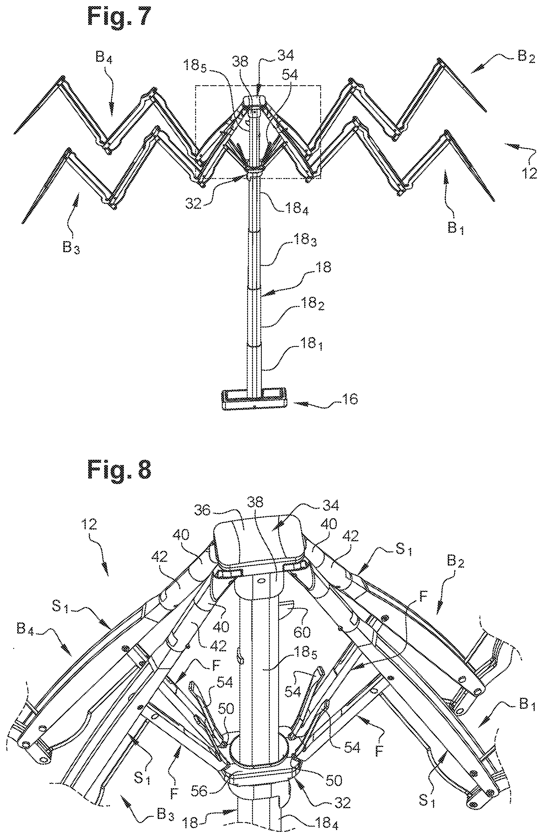 Patent US12303003 Figure 3 – Frame for bad weather and/or sun protection device