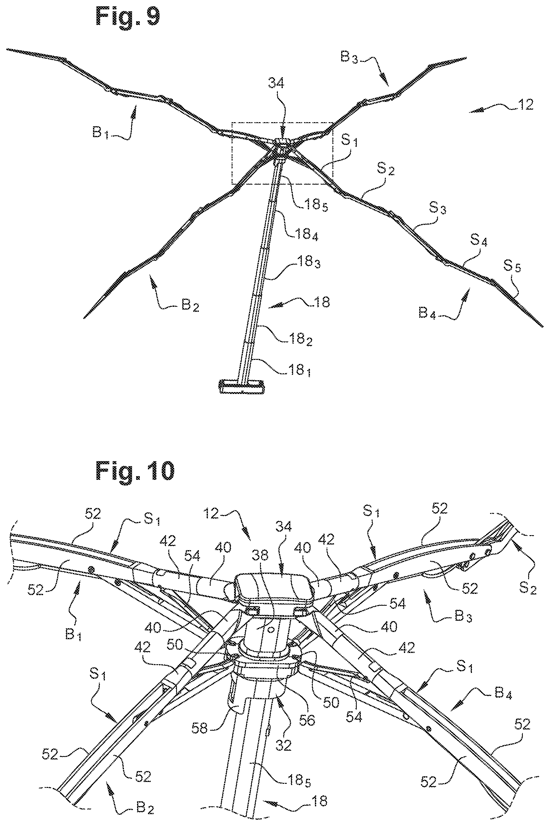 Patent US12303003 Figure 4 – Frame for bad weather and/or sun protection device