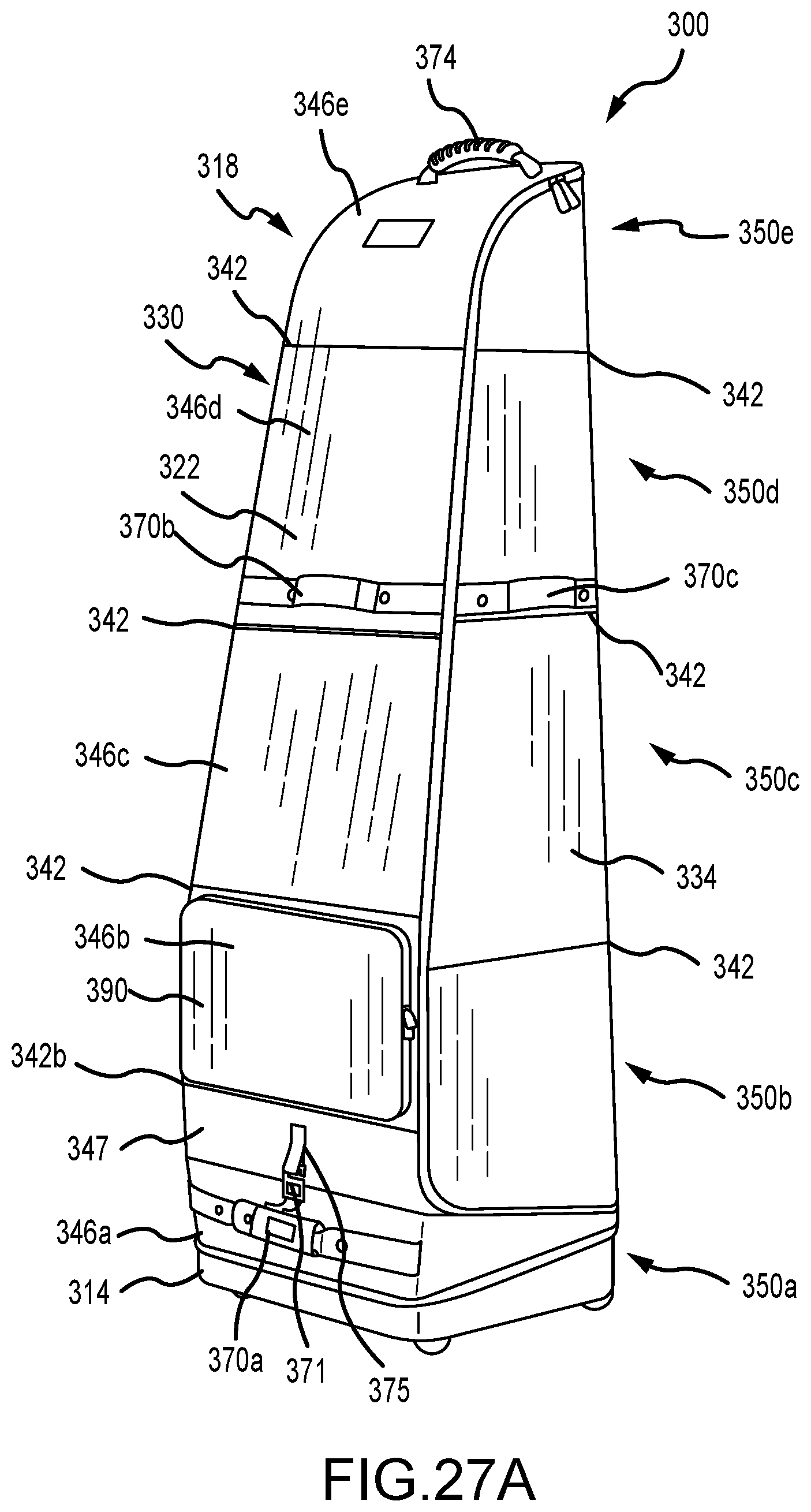 Patent US12303007 Figure 20 – Rolling collapsible travel luggage