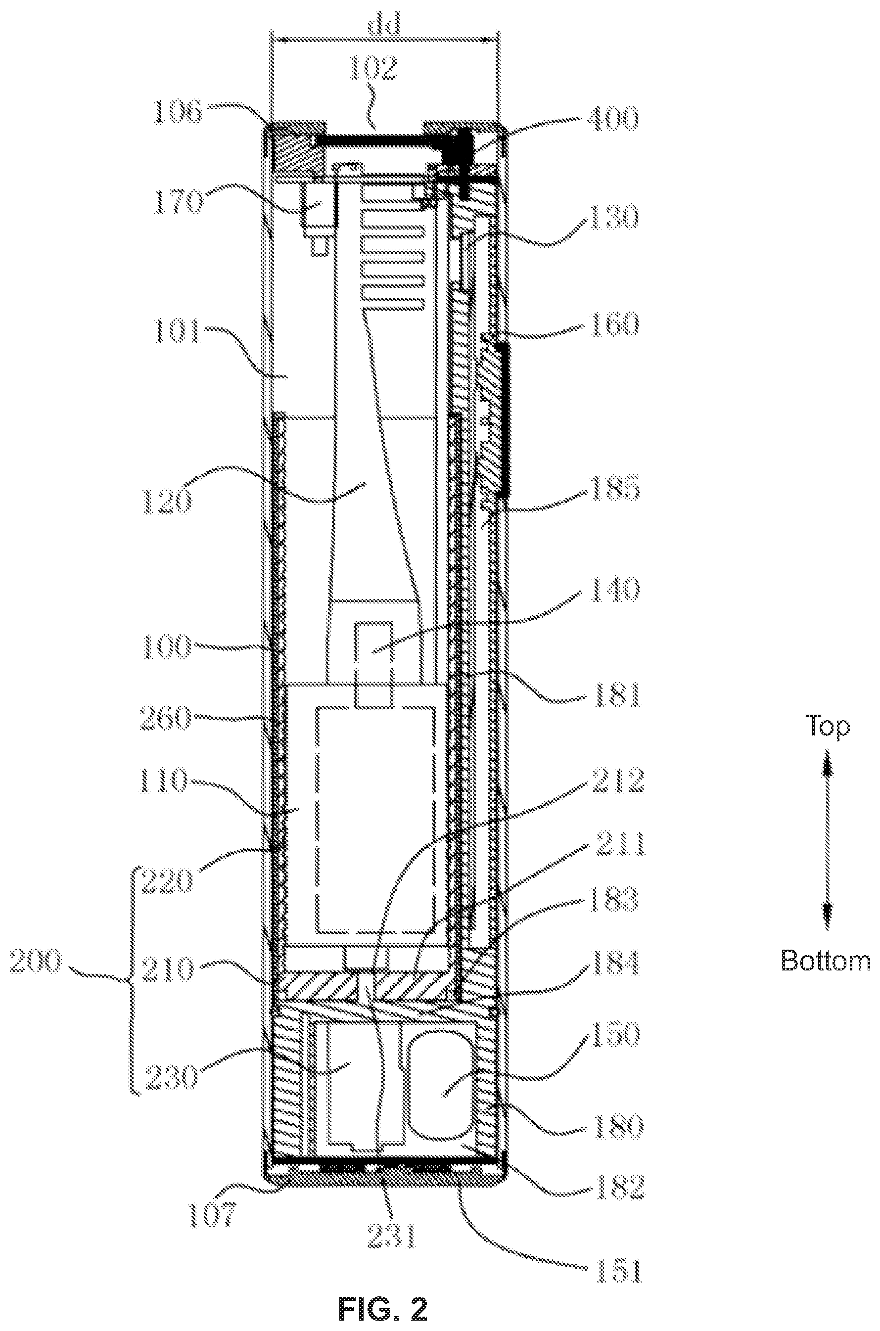 Patent US12303016 Figure 2 – Disinfection device and toothbrush