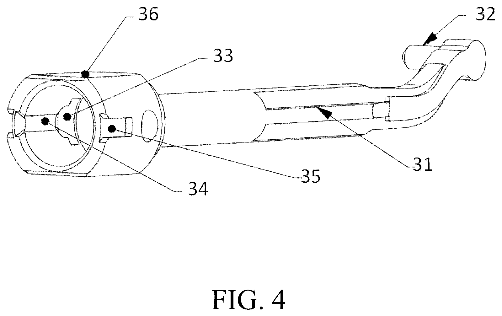 Patent US12303019 Figure 4 – Replacement brush head and oral hygiene device