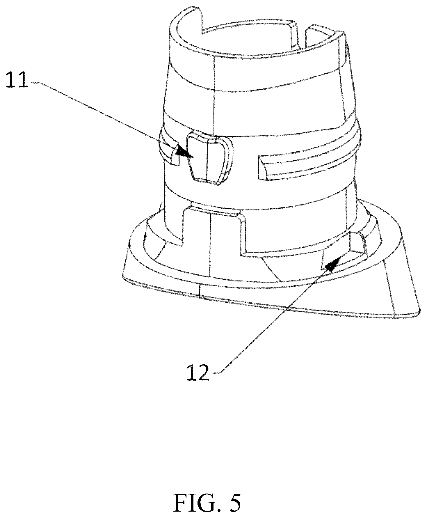 Patent US12303019 Figure 5 – Replacement brush head and oral hygiene device