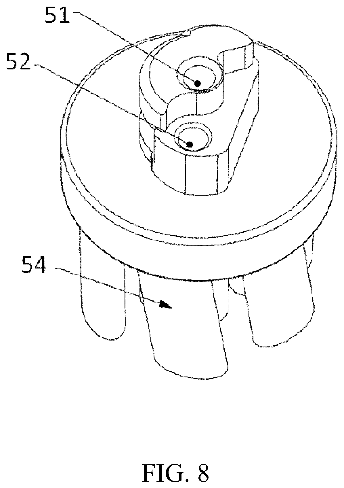 Patent US12303019 Figure 8 – Replacement brush head and oral hygiene device