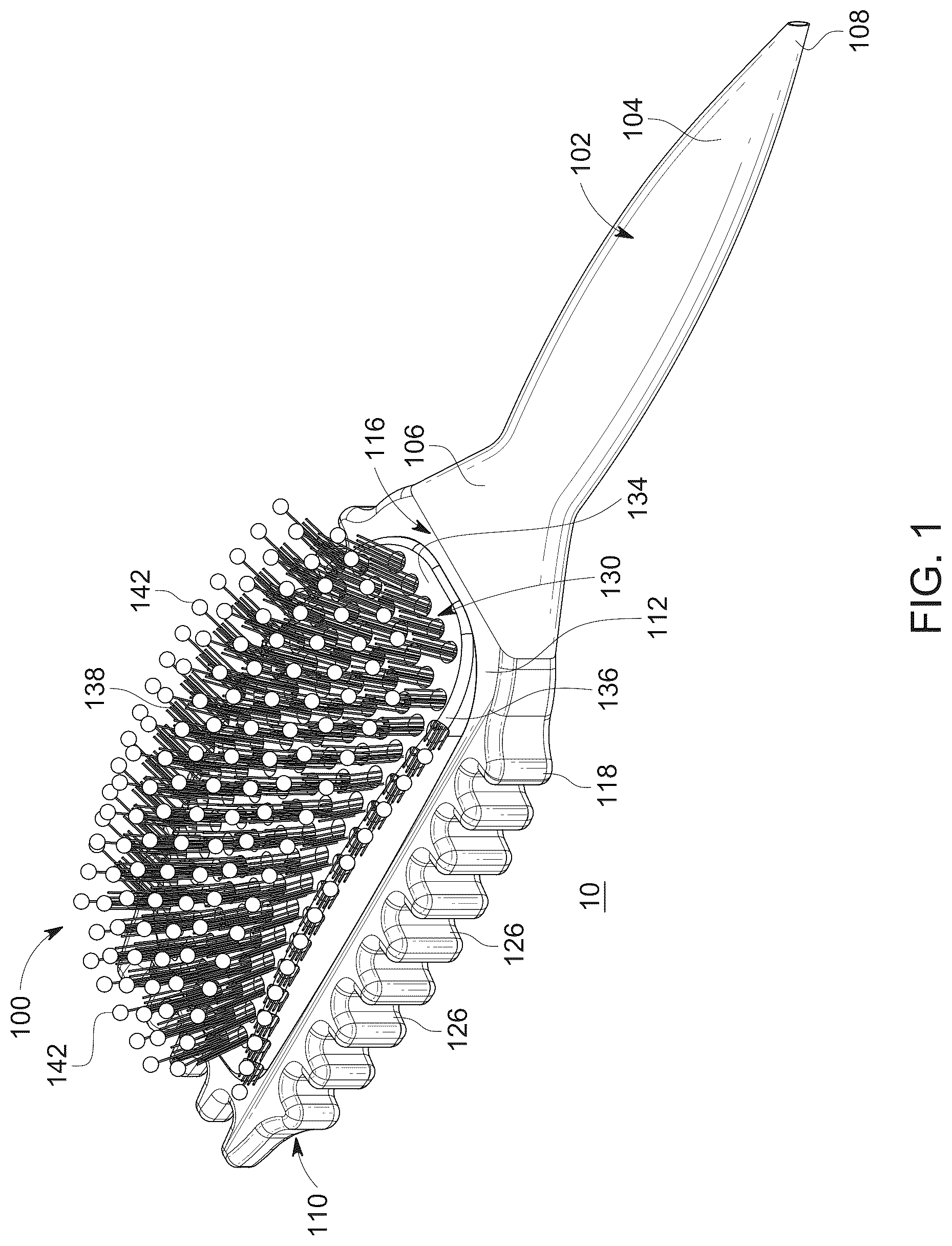Patent US12303020 Figure 1 – Hair brush
