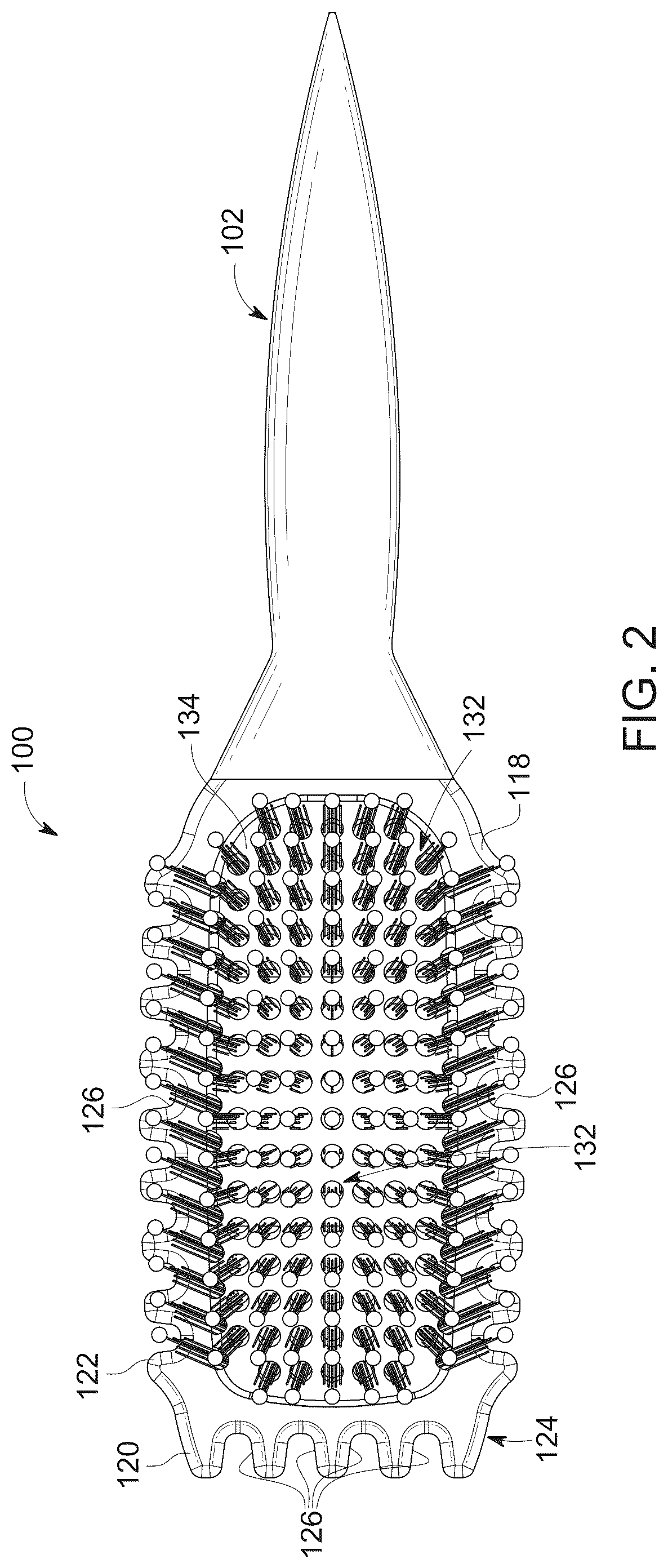 Patent US12303020 Figure 2 – Hair brush