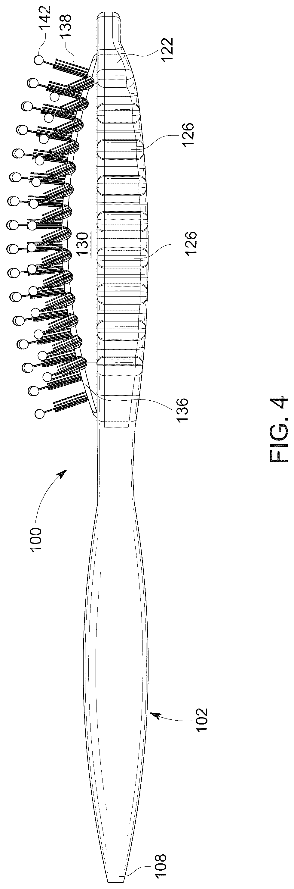 Patent US12303020 Figure 4 – Hair brush