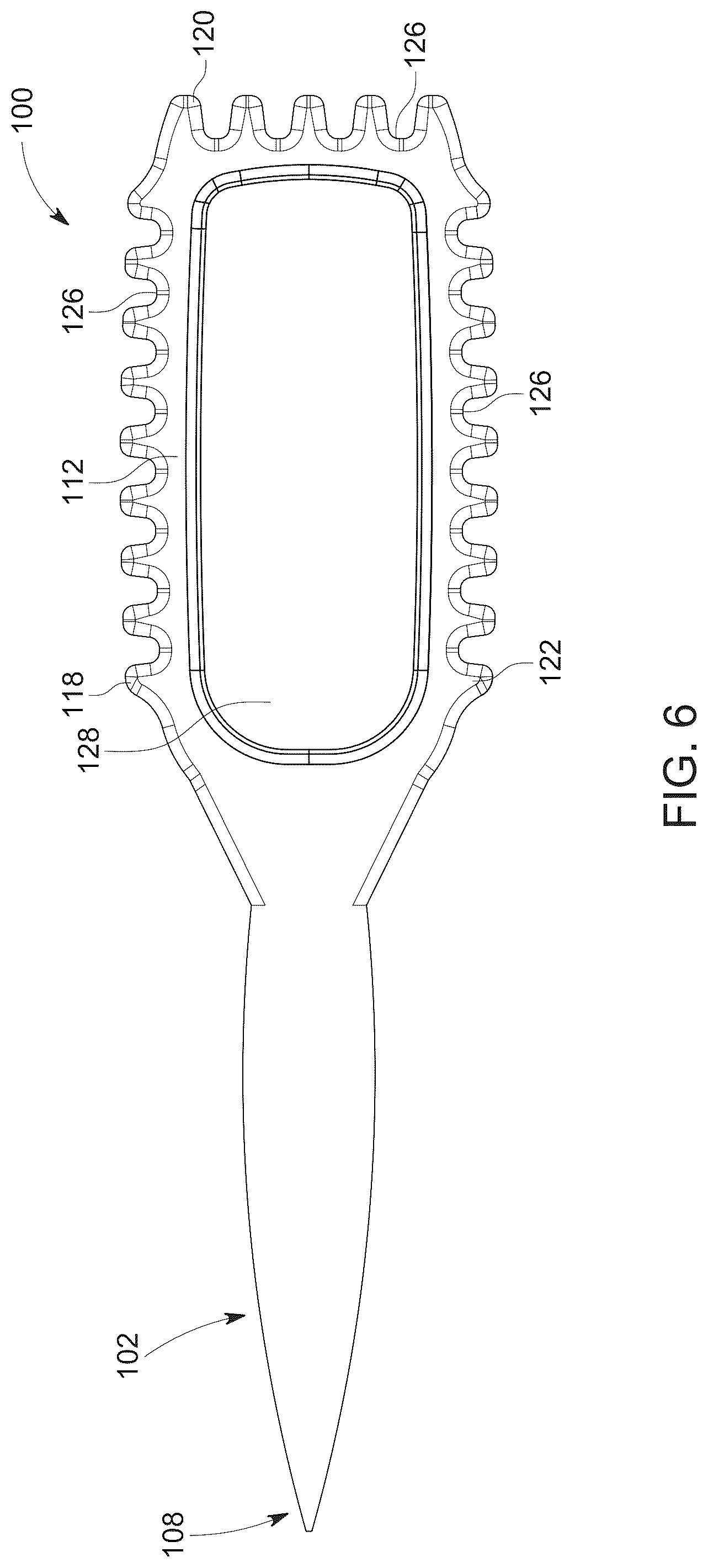 Patent US12303020 Figure 6 – Hair brush