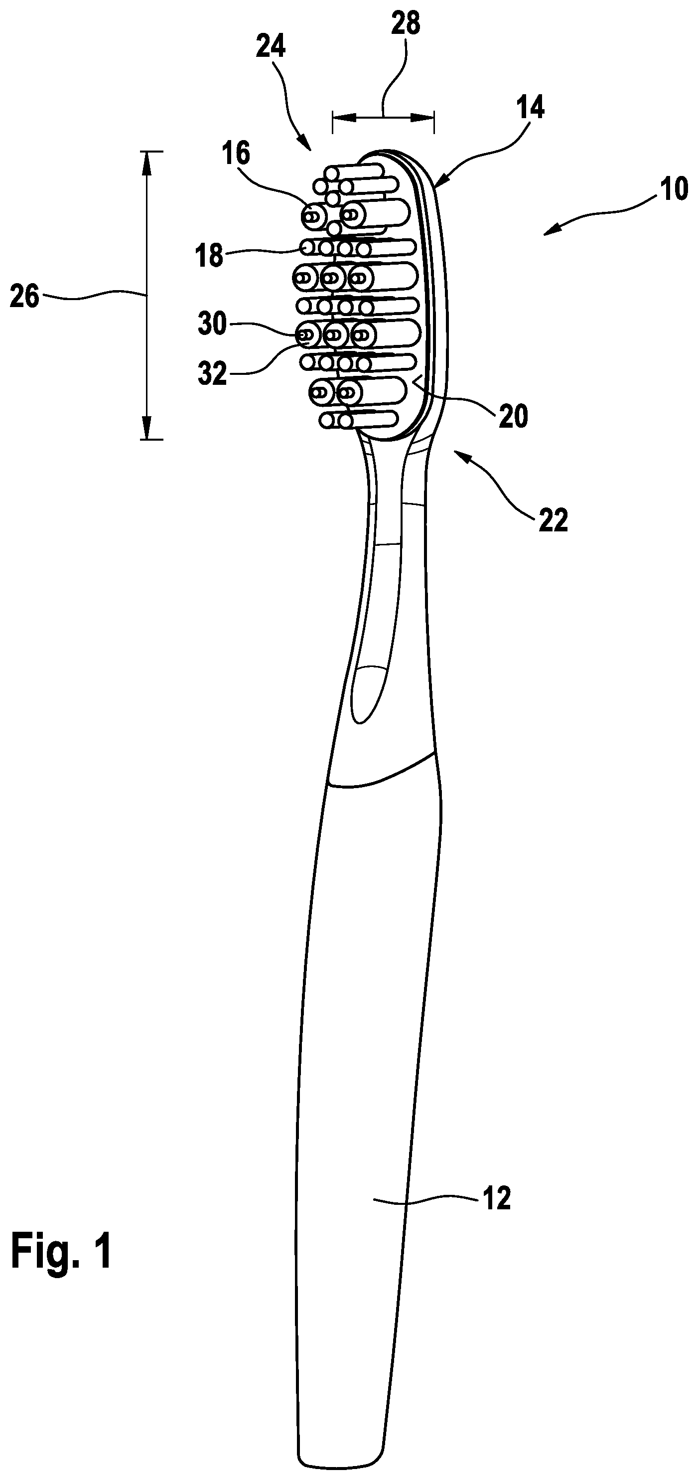 Patent US12303021 Figure 1 – Head for an oral care implement