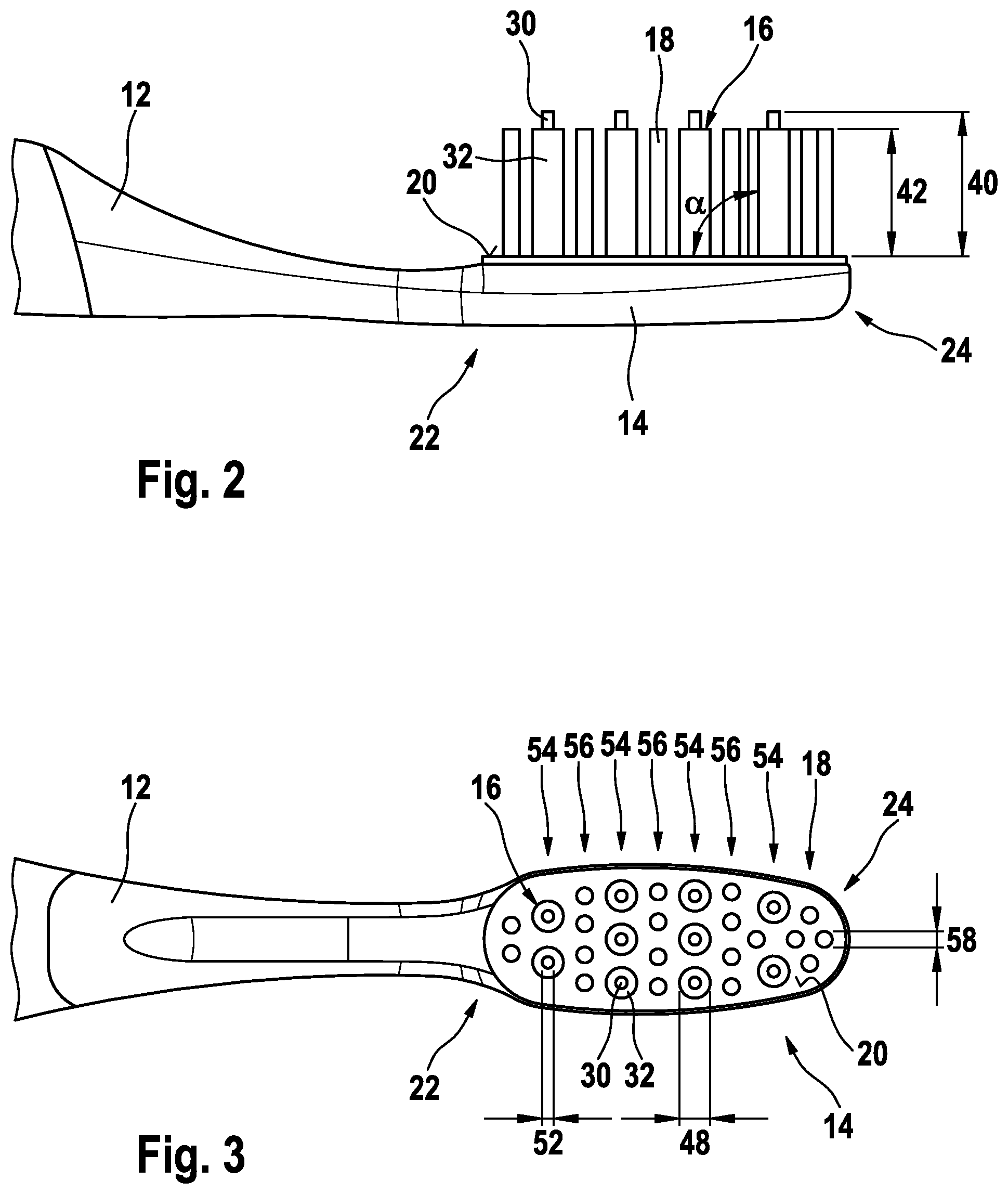 Patent US12303021 Figure 2 – Head for an oral care implement