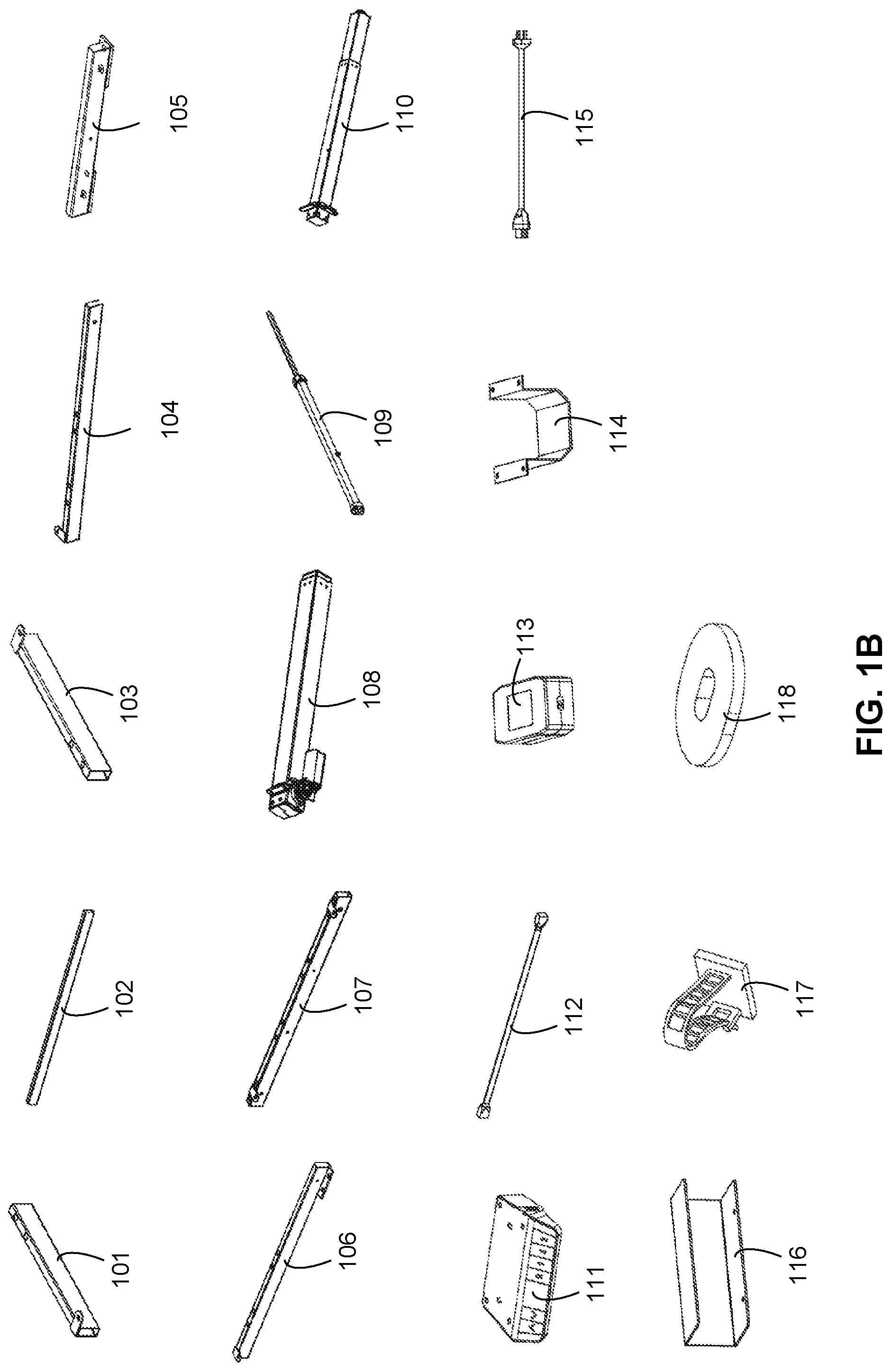 Patent US12303022 Figure 2 – Adjustable desk frame