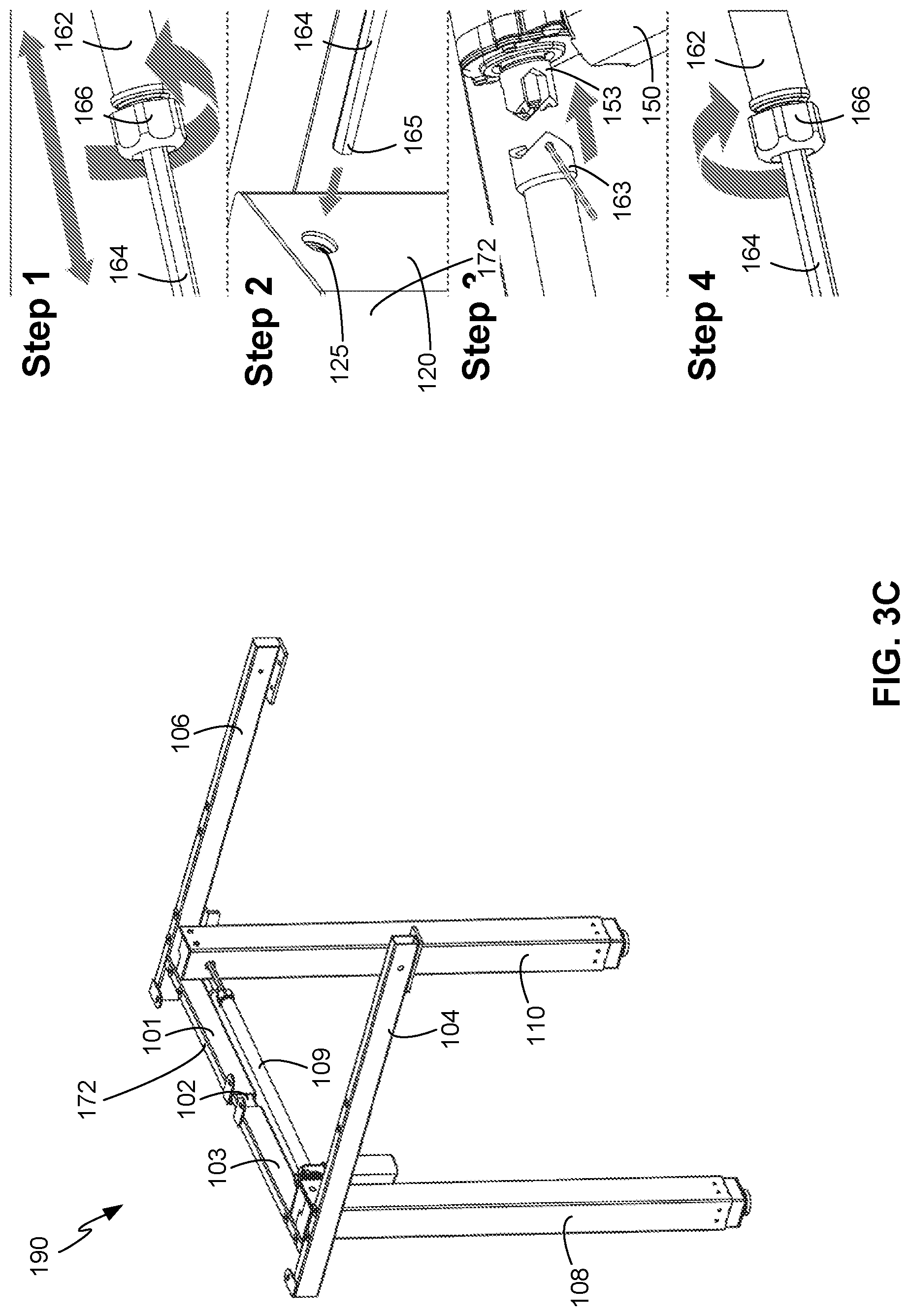 Patent US12303022 Figure 8 – Adjustable desk frame