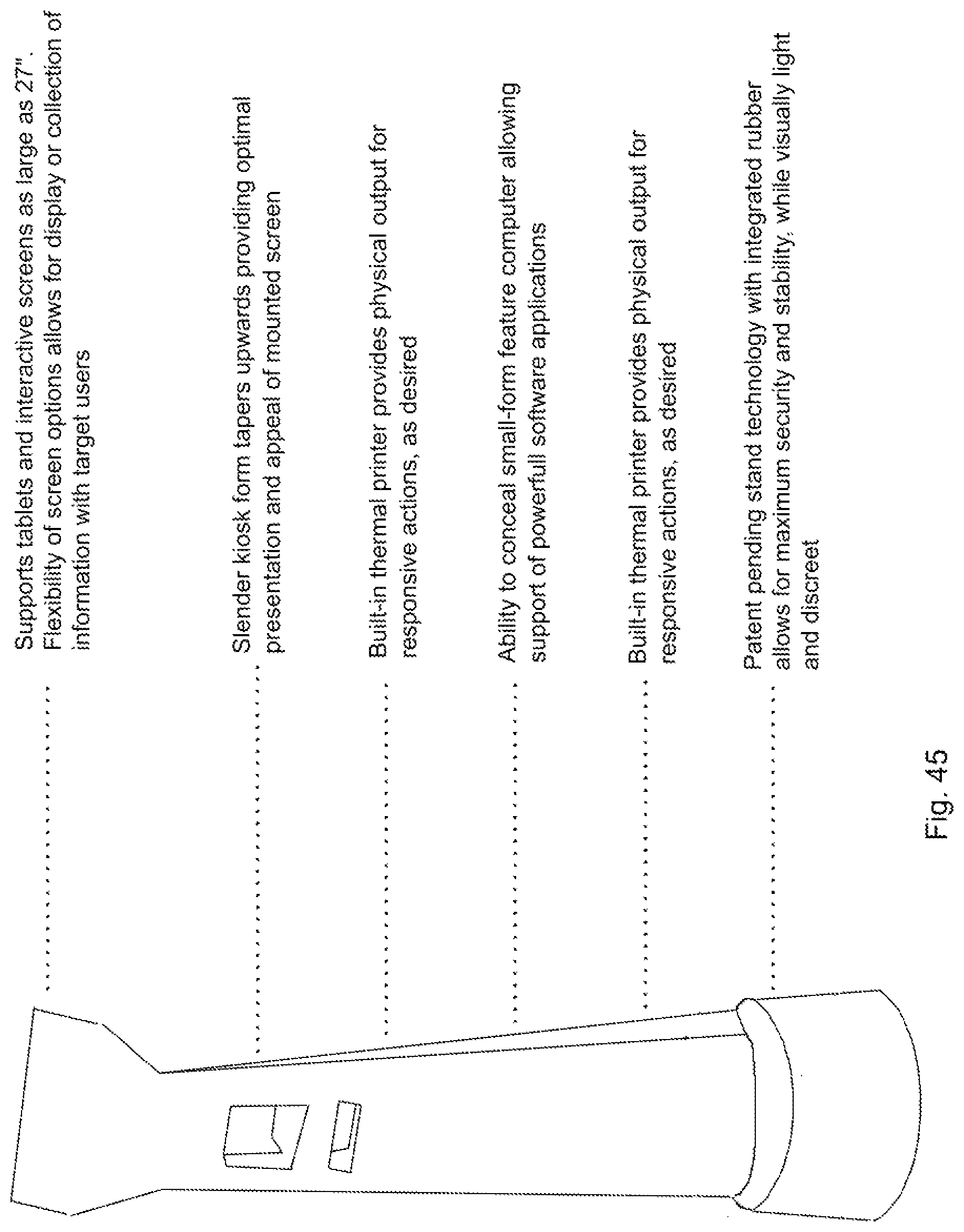 Patent US12303023 Figure 13 – Small form floor standing kiosk for interactive technology devices
