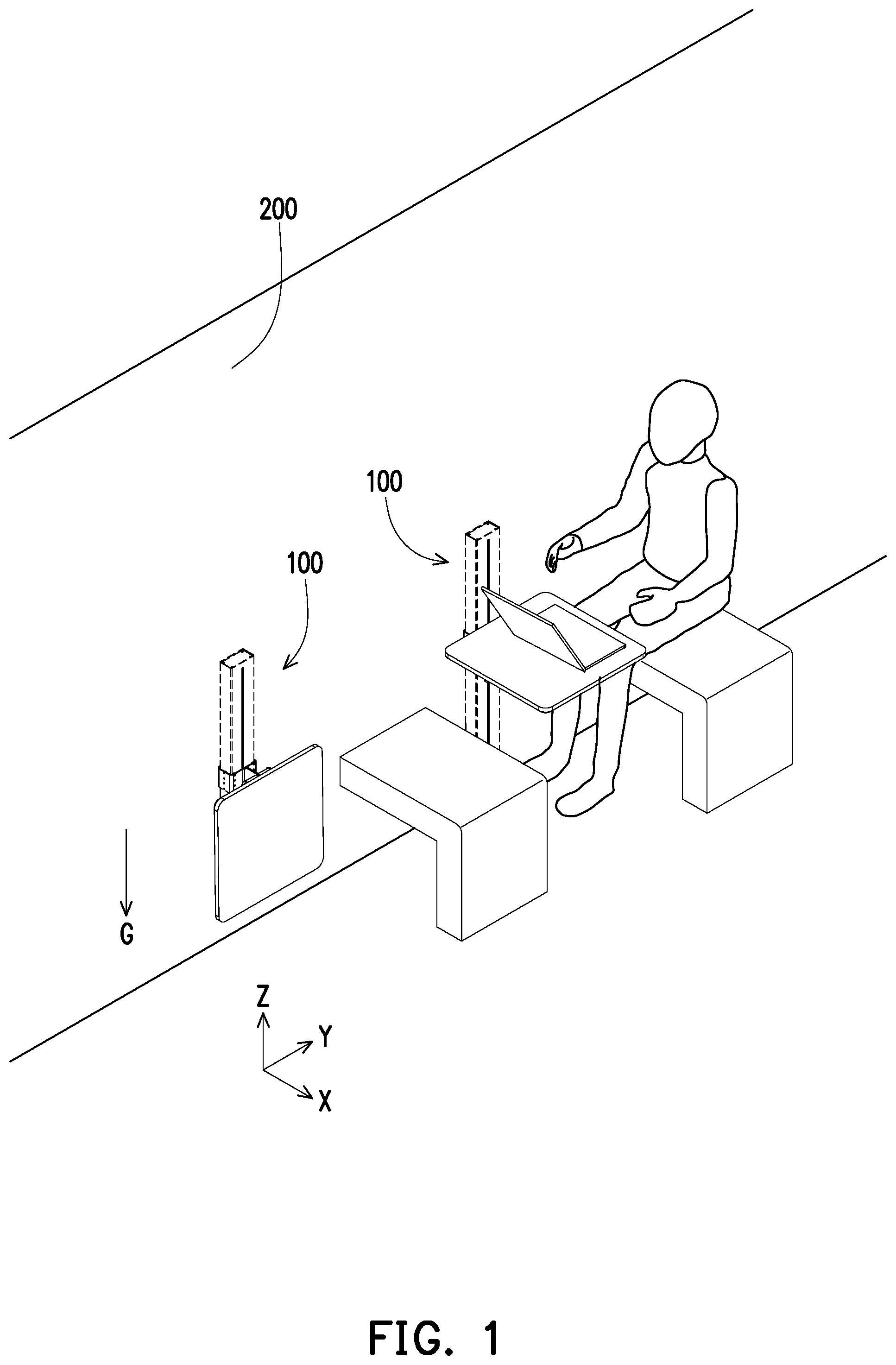 Patent US12303025 — Foldable device with lifting mechanism — Figure 1